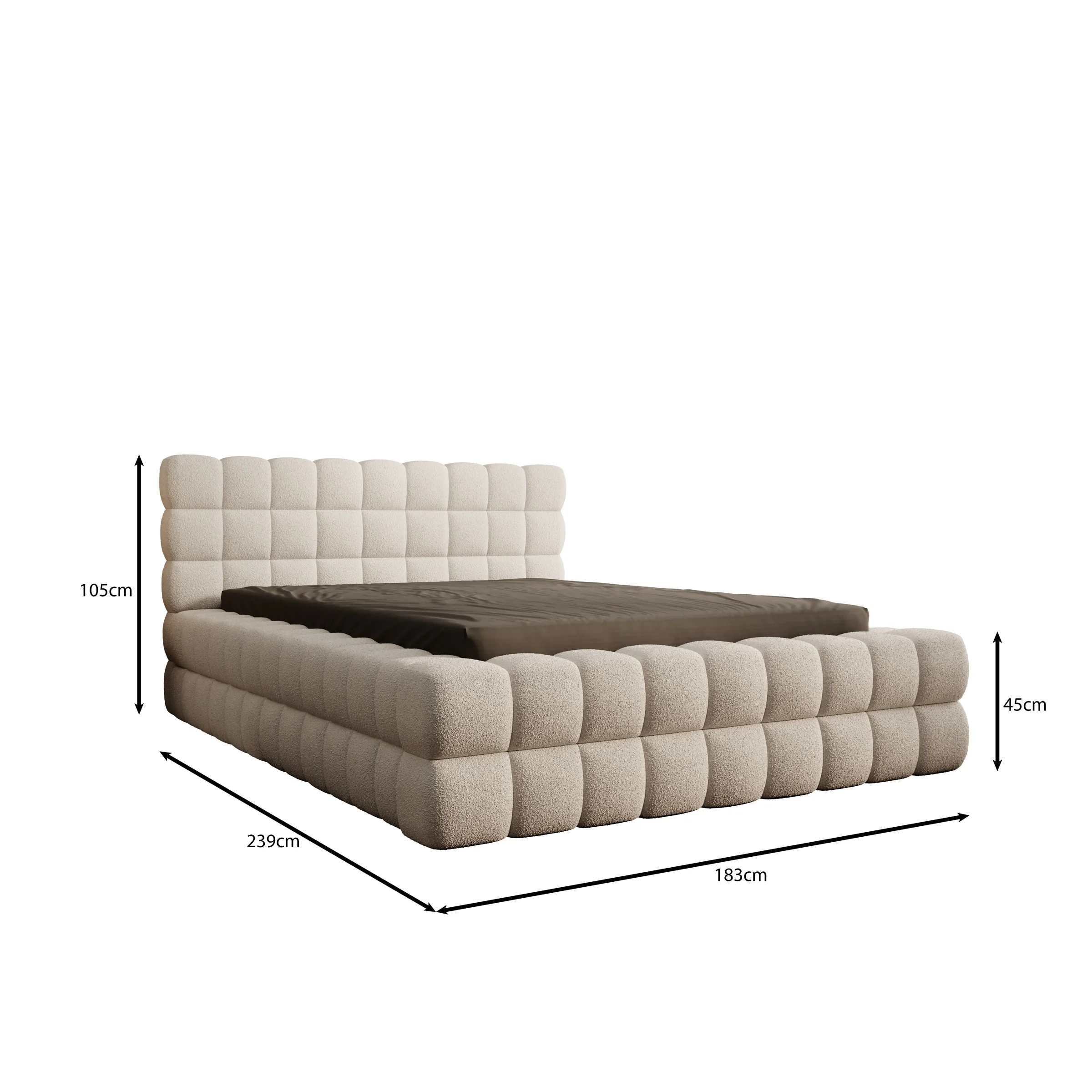 Valona - Tweepersoonsbed - Teddystof beige - 140x200 cm - Image 4