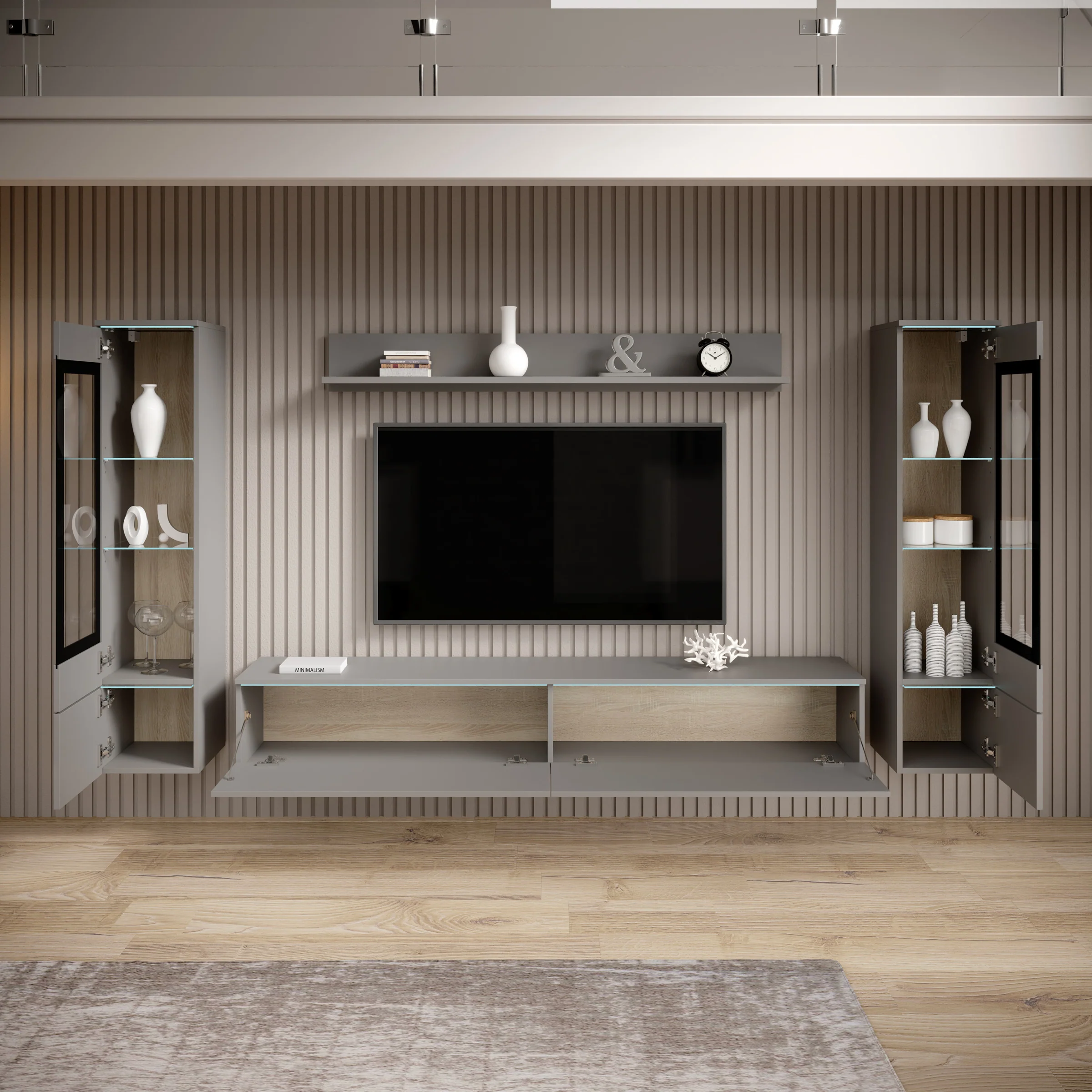 Variety - Wandmeubel - Grijs - 180x33x132 cm - Image 2