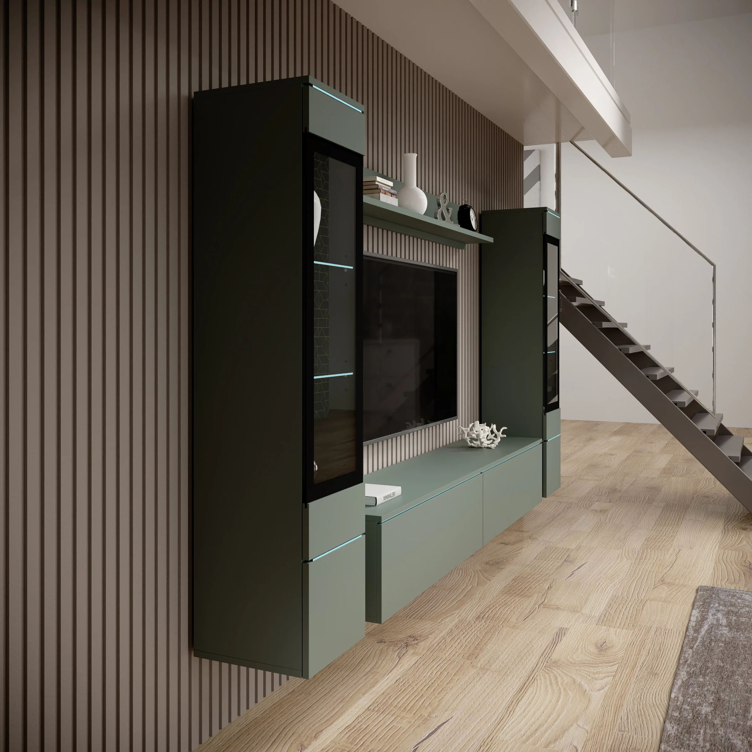 Variety - Wandmeubel - Groen - 180x33x132 cm - Image 4