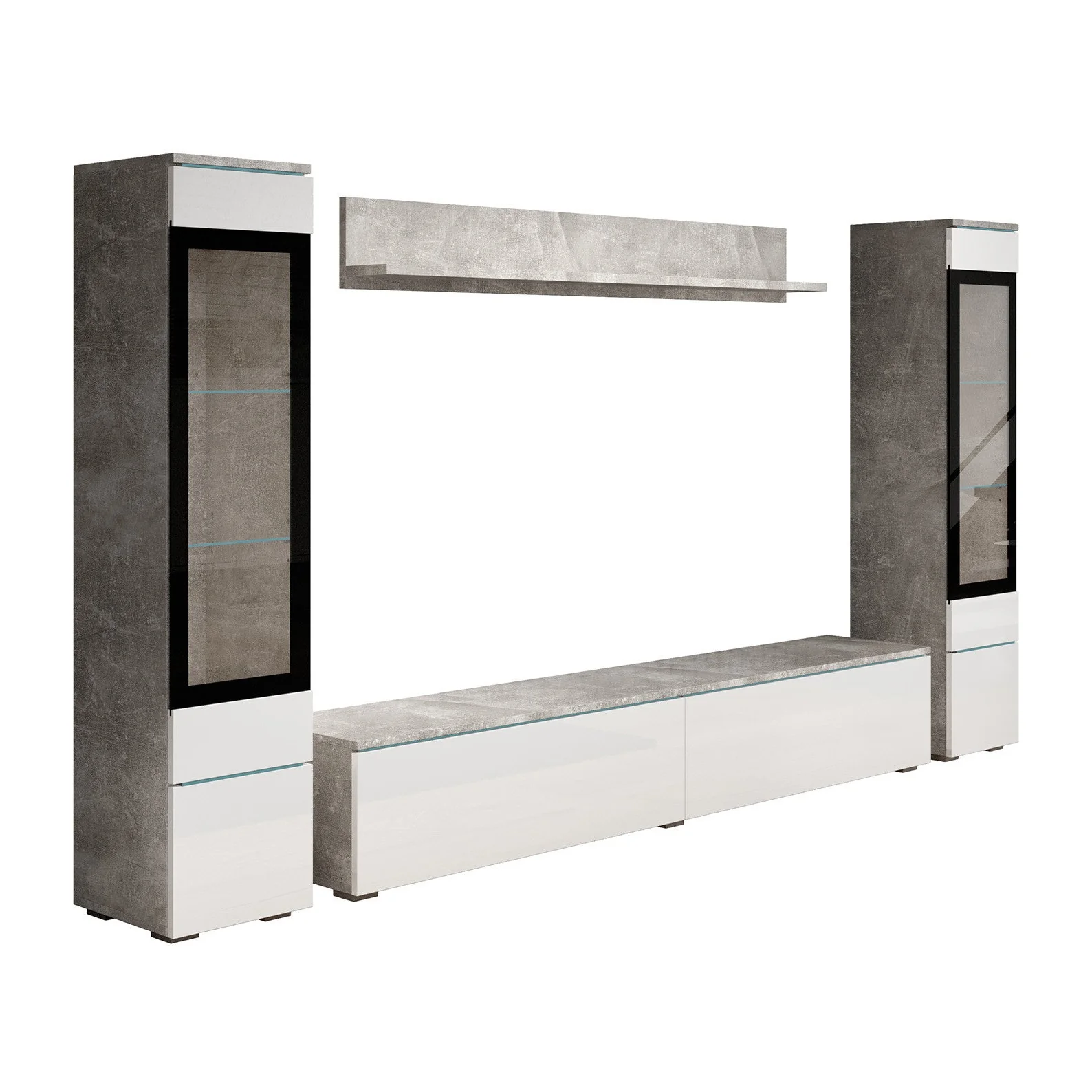 Variety - Wandmeubel - Wit/betonlook - 180x33x132 cm - Image 7