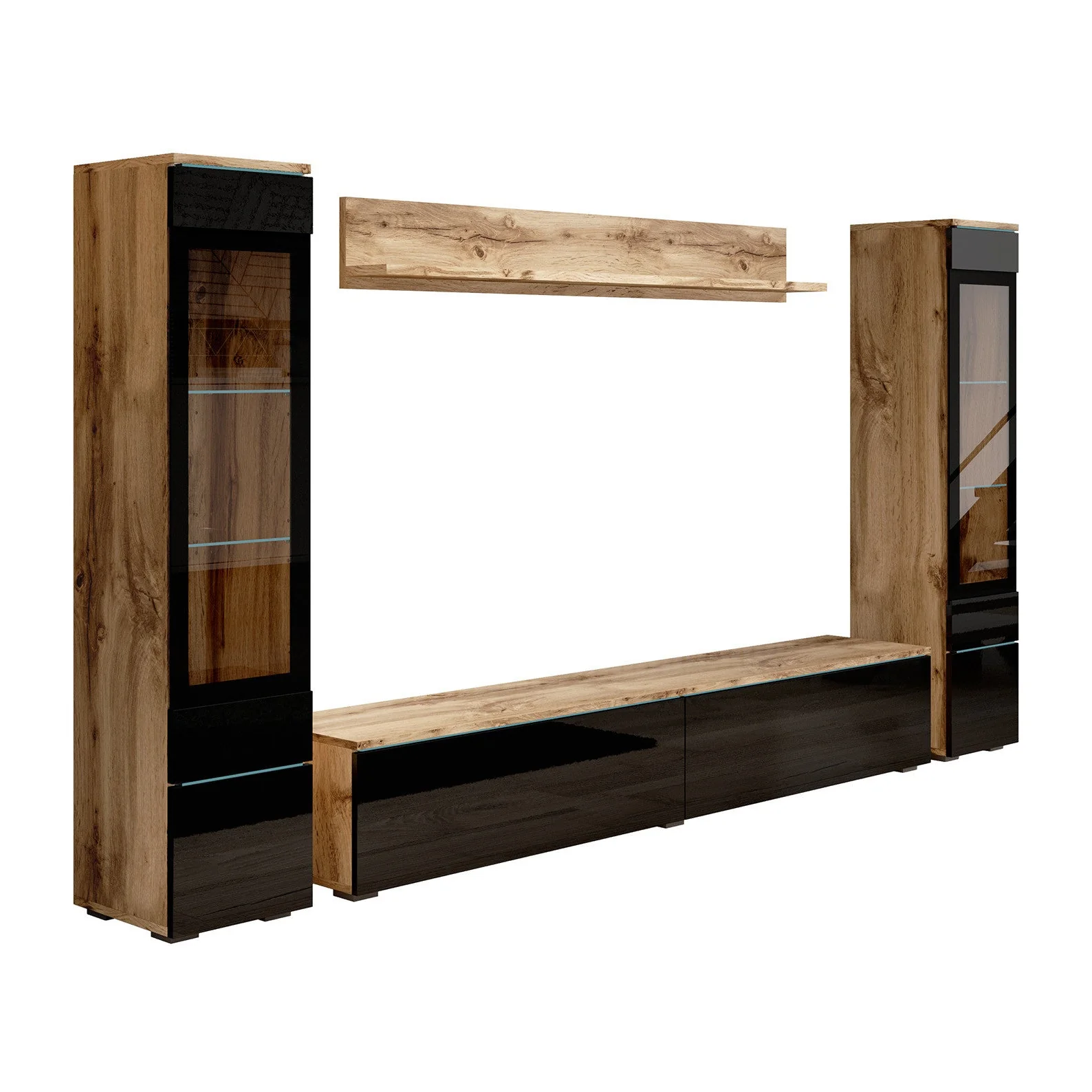 Variety - Wandmeubel - Zwart/eiken - 180x33x132 cm - Image 7