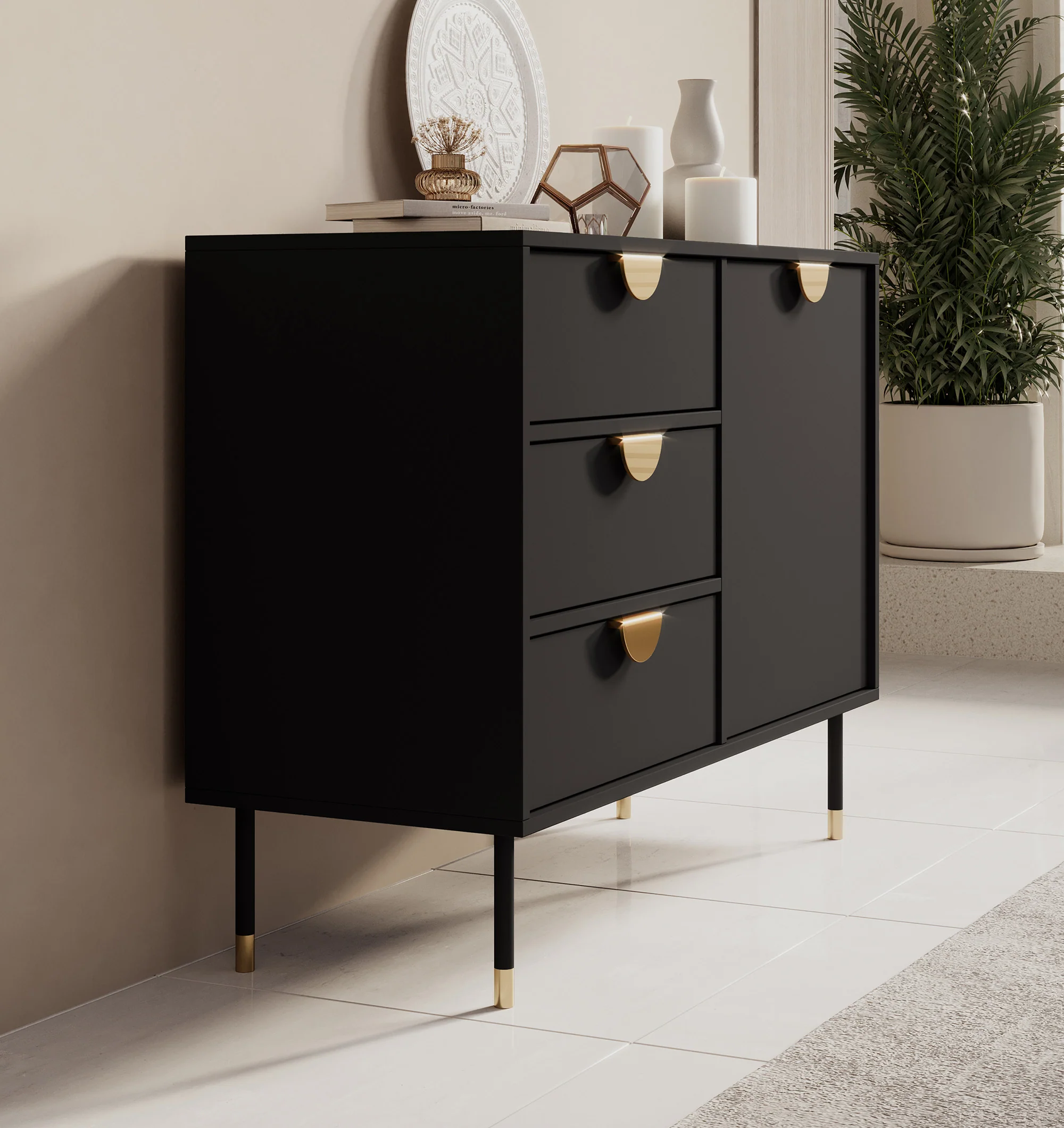 Veerle - Dressoir - Zwart - 100x40x78 cm - Image 4