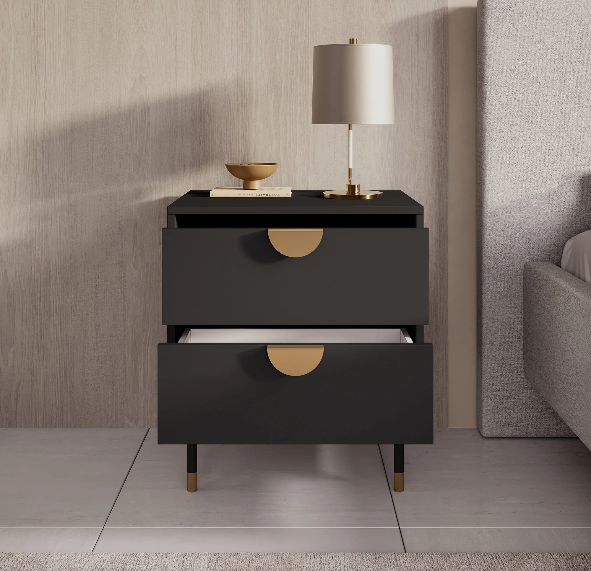 Veerle - Nachtkastje - Zwart - 51x49x58 cm - Image 3