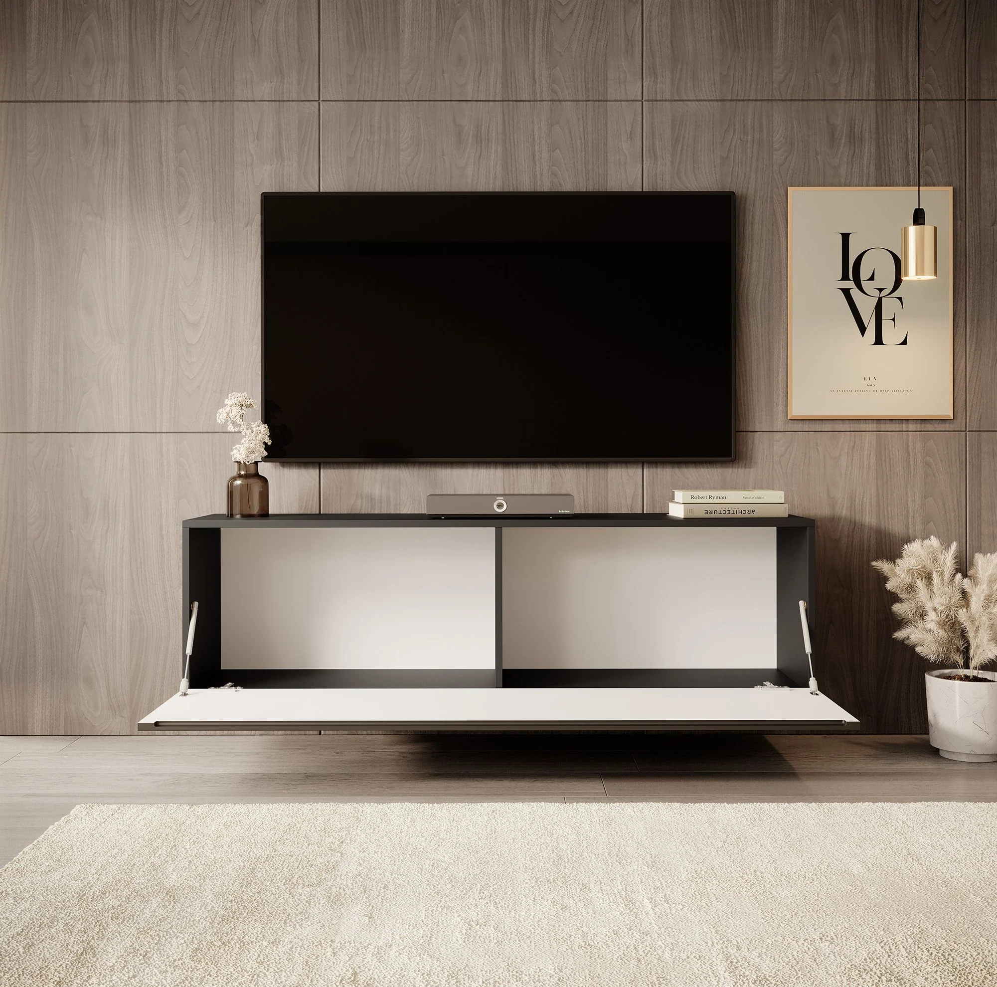 Venica - TV-Meubel - Mat zwart  - 140 cm - Image 3