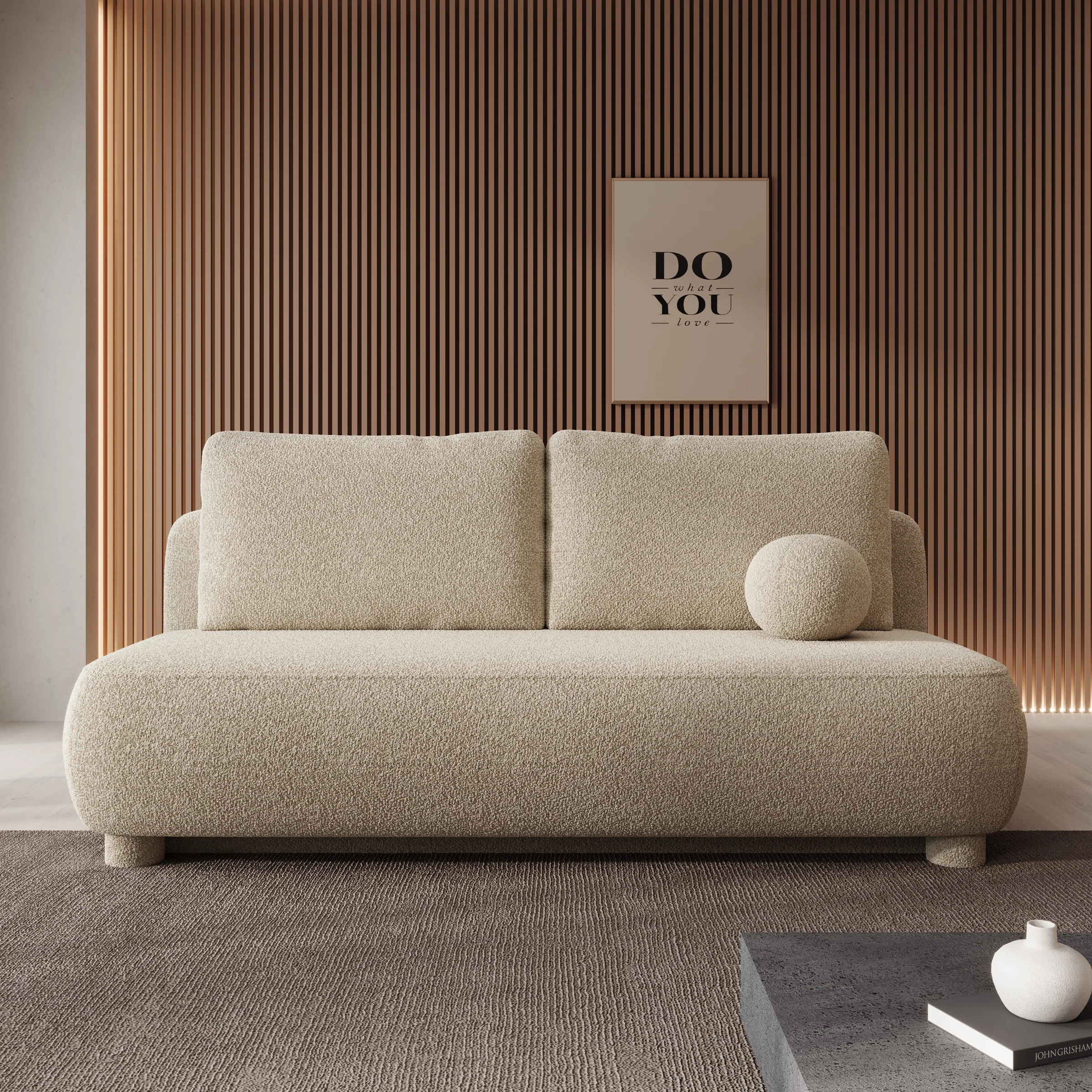 Venus - Slaapbank - Teddystof beige - 209x96x96 cm - Image 4