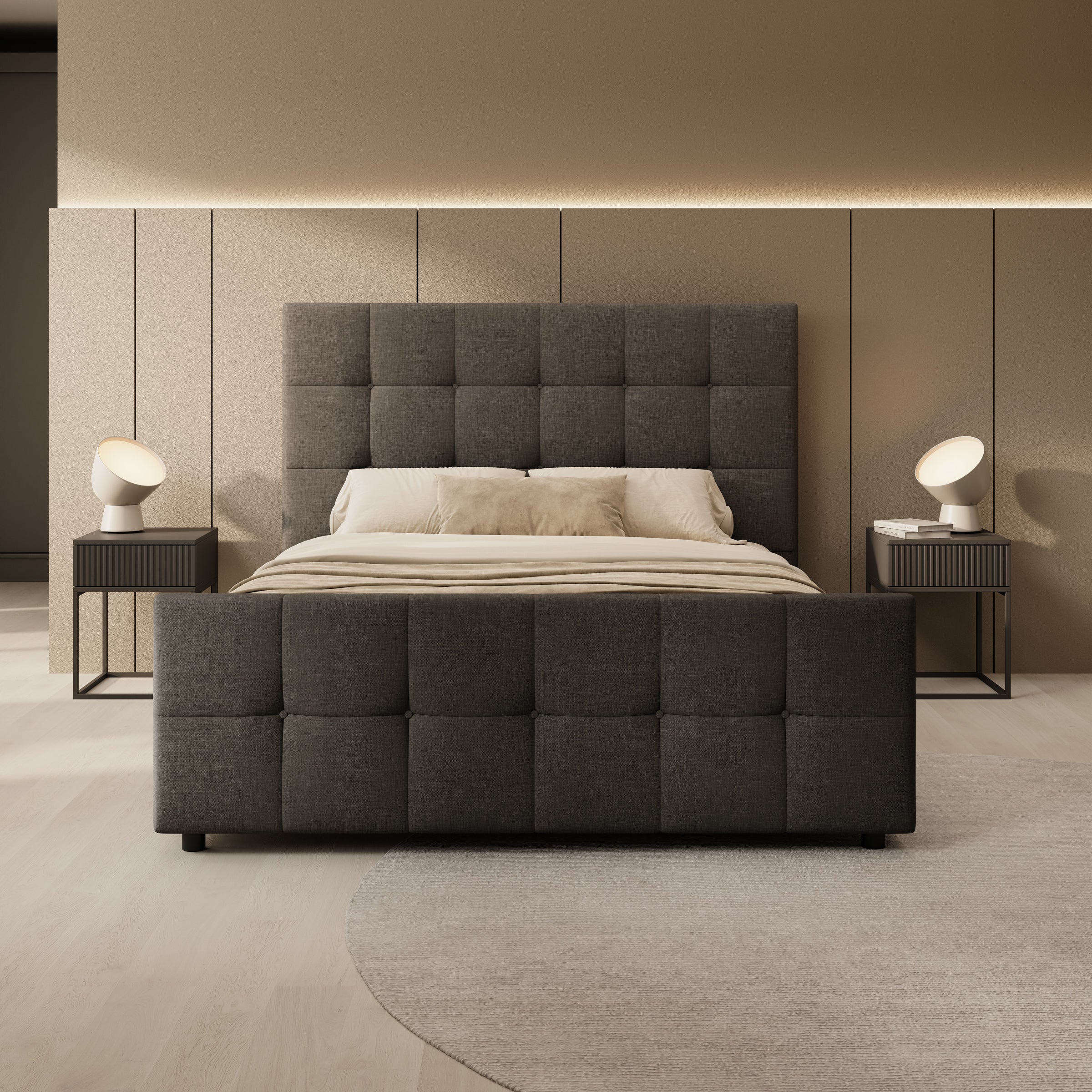 Verano - Tweepersoonsbed - Stof zwart - 160x200 cm - Image 3