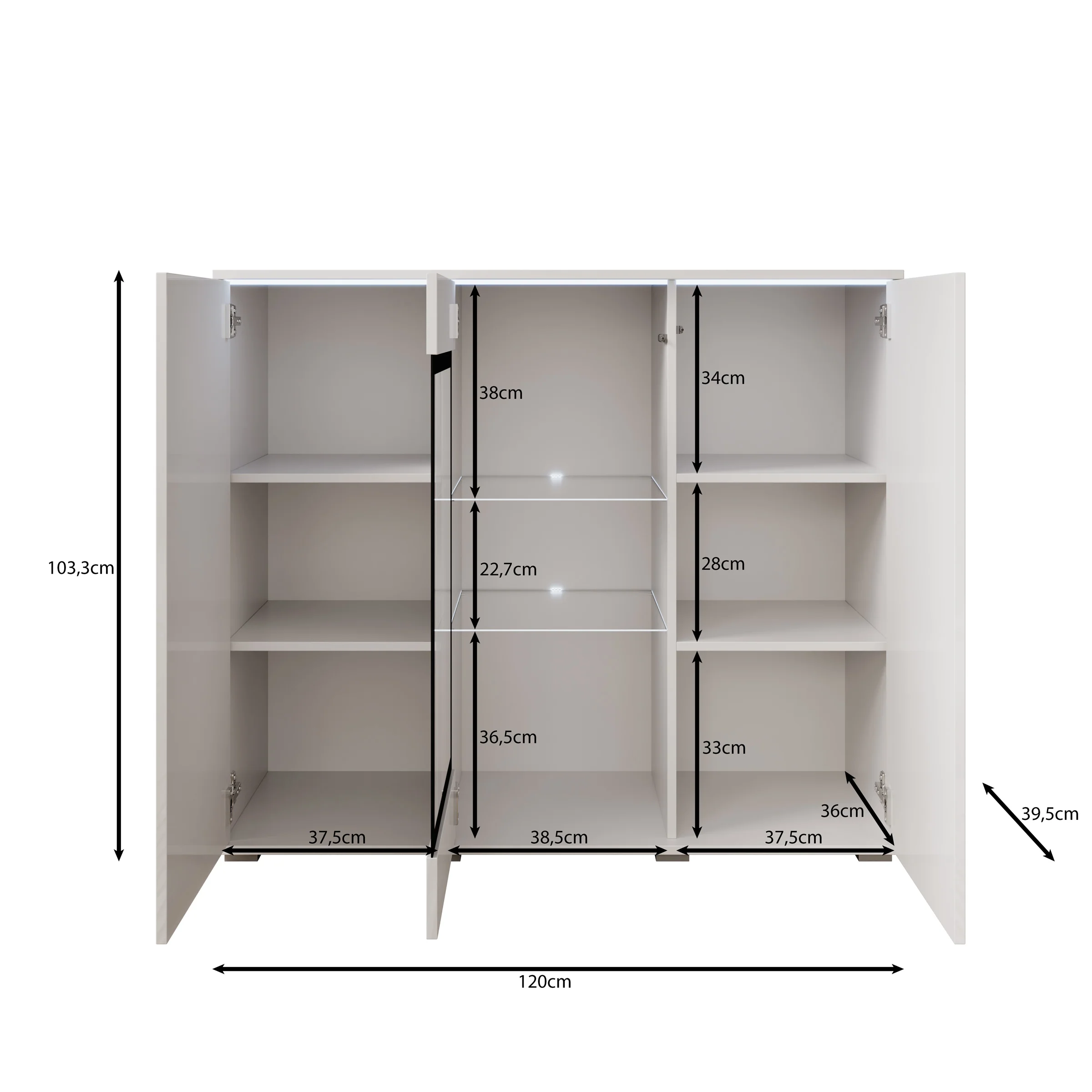 Verity 7 - Dressoir - Beige - 120x40x103 cm - Image 6
