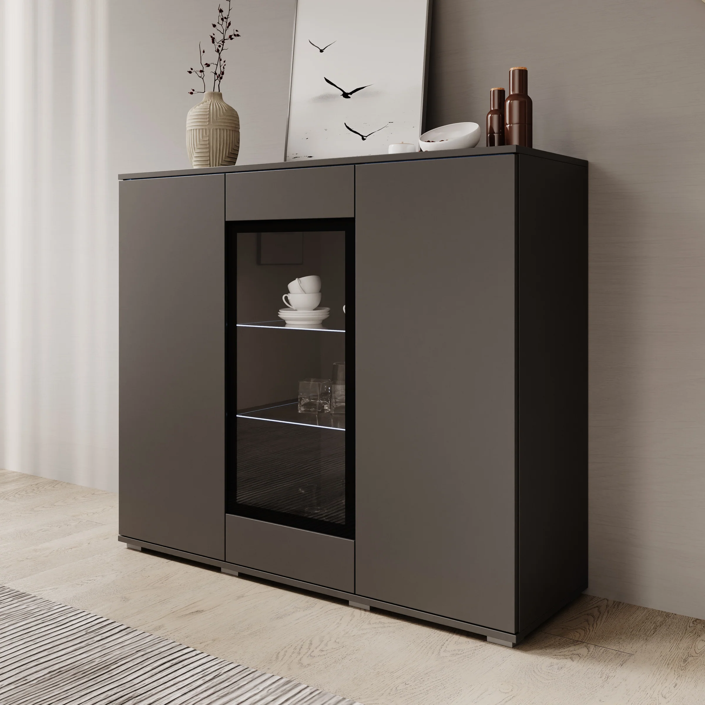 Verity 7 - Dressoir - Zwart - 120x40x103 cm