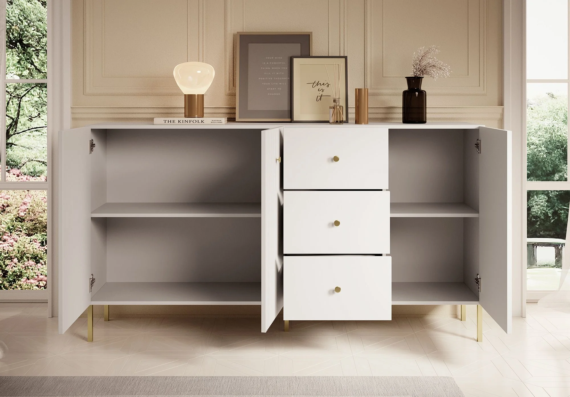 Vermont - Dressoir - Wit - 180x42x98 cm - Image 3