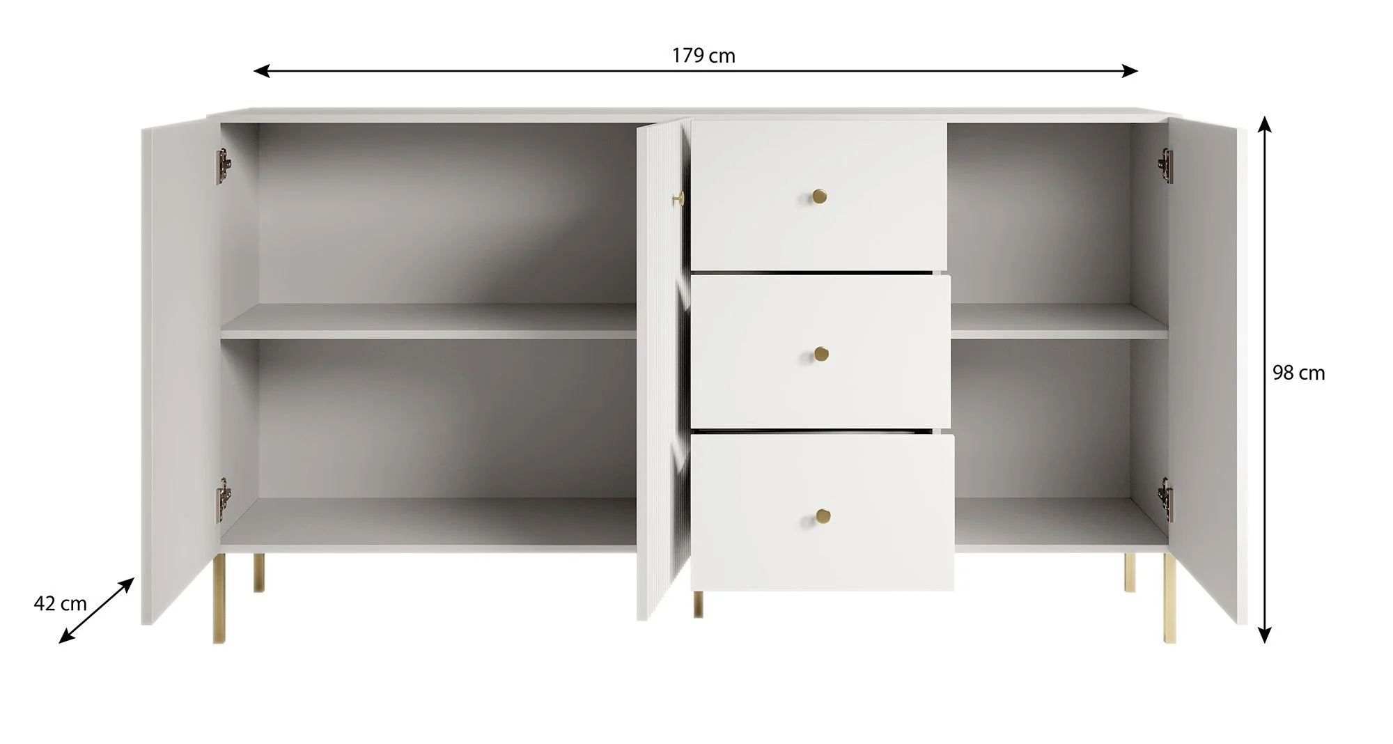 Vermont - Dressoir - Wit - 180x42x98 cm - Image 5