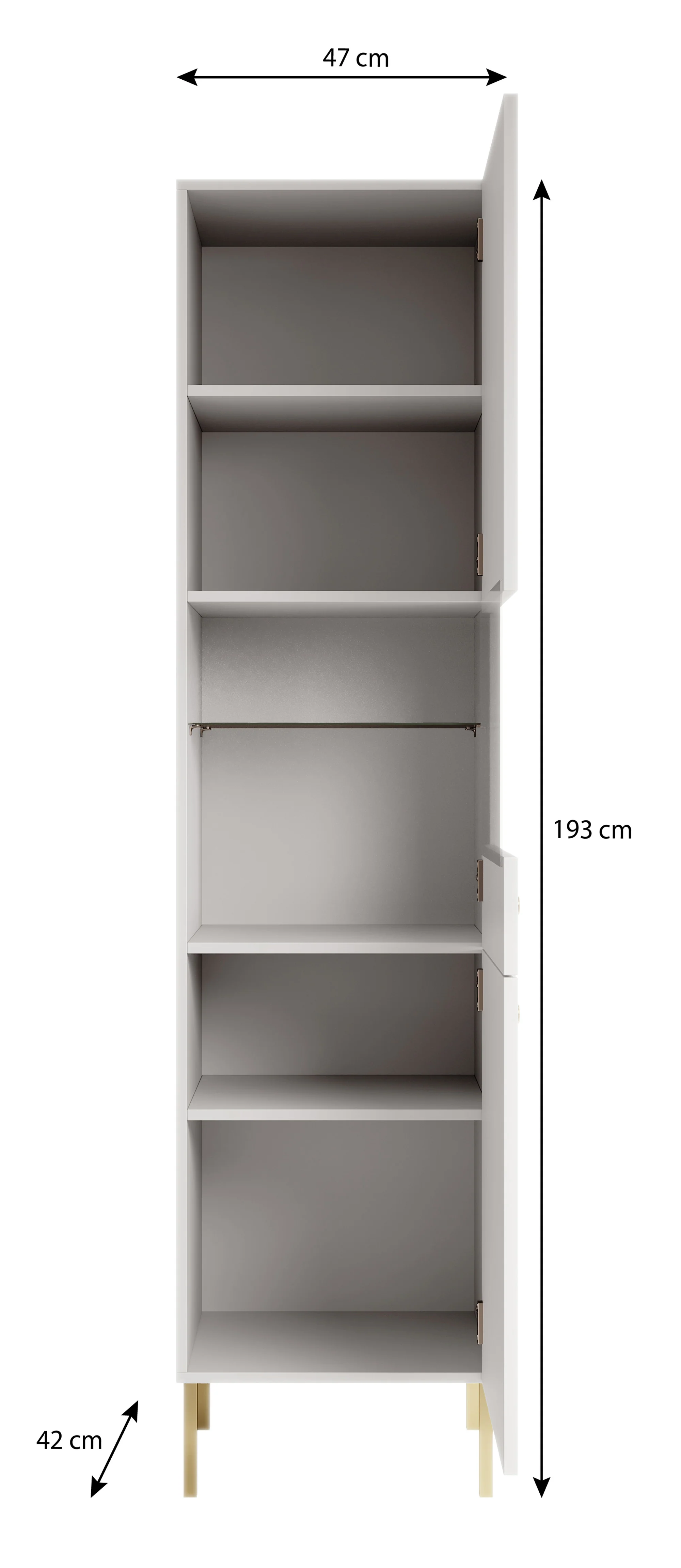 Vermont - Vitrinekast - Antraciet - 47x42x193 cm - Image 5