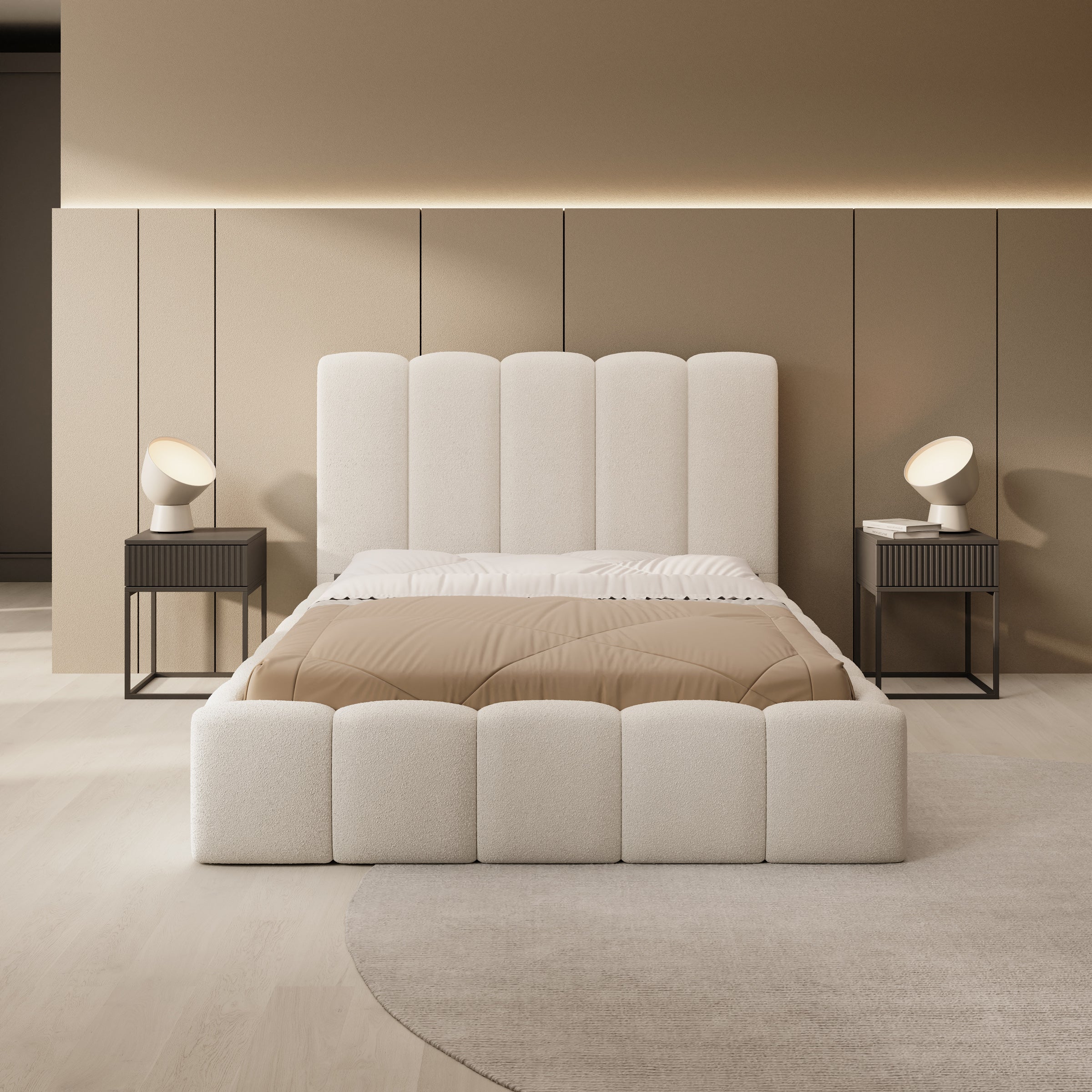 Vesna - Tweepersoonsbed - Teddystof beige - 140x200 cm - Image 3