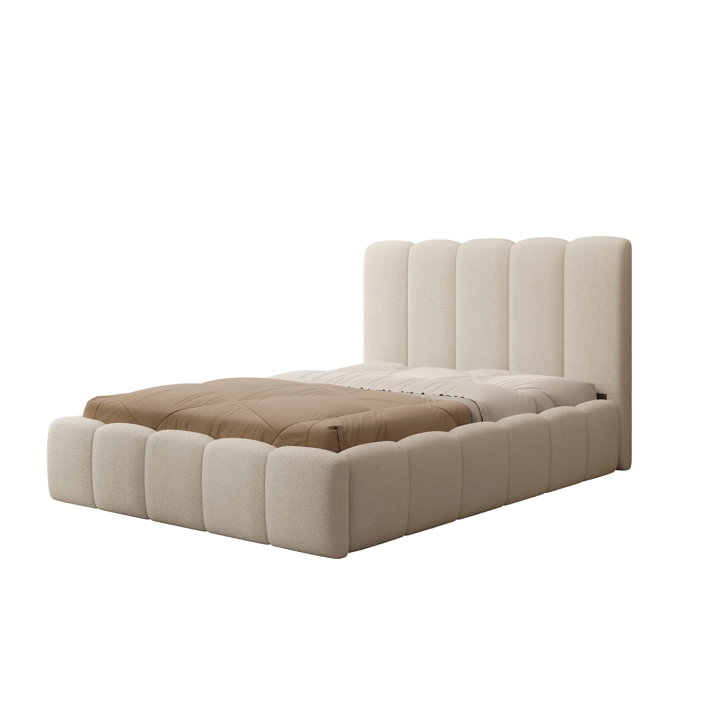 Vesna - Tweepersoonsbed - Teddystof beige - 140x200 cm - Image 5