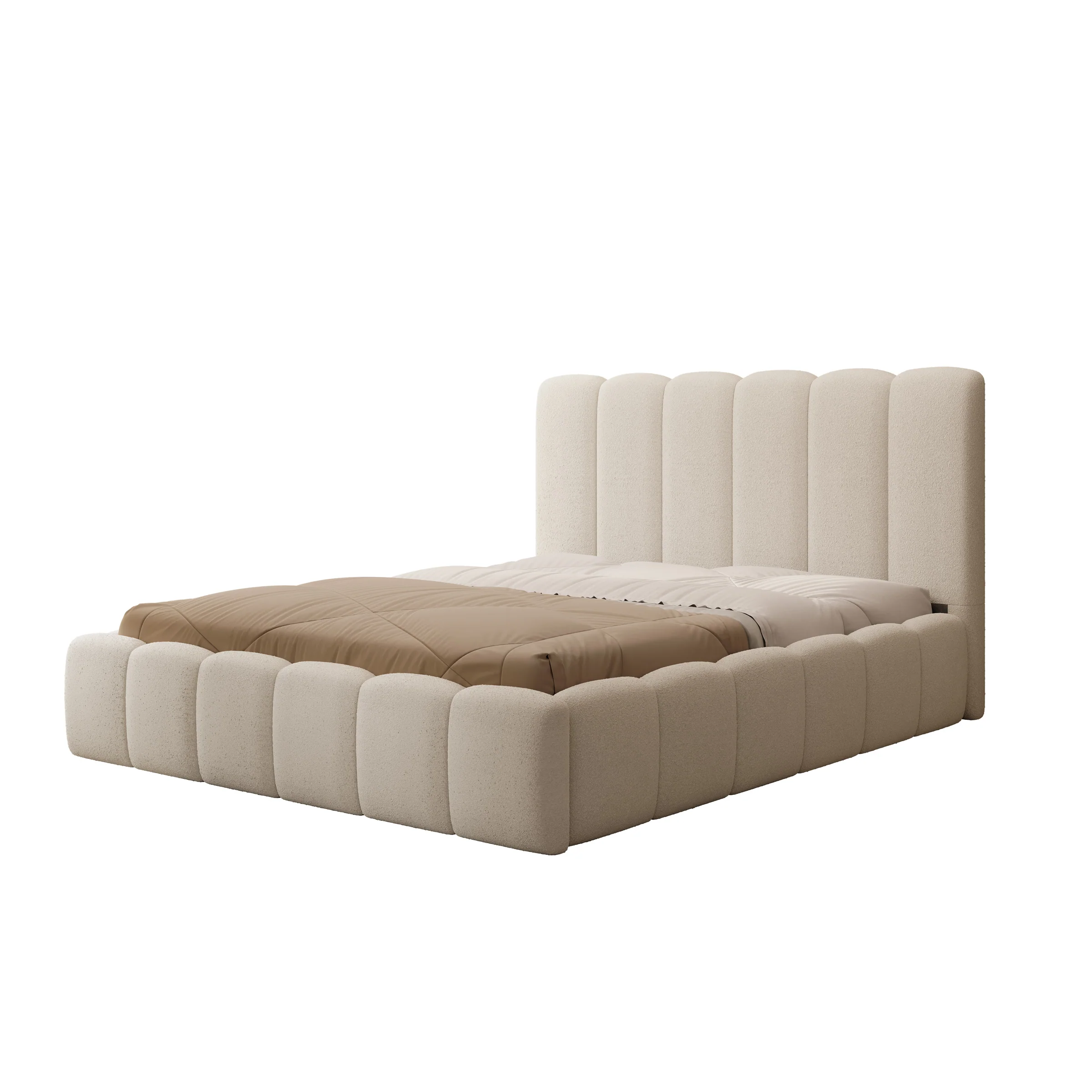 Vesna - Tweepersoonsbed - Teddystof beige - 160x200 cm - Image 5