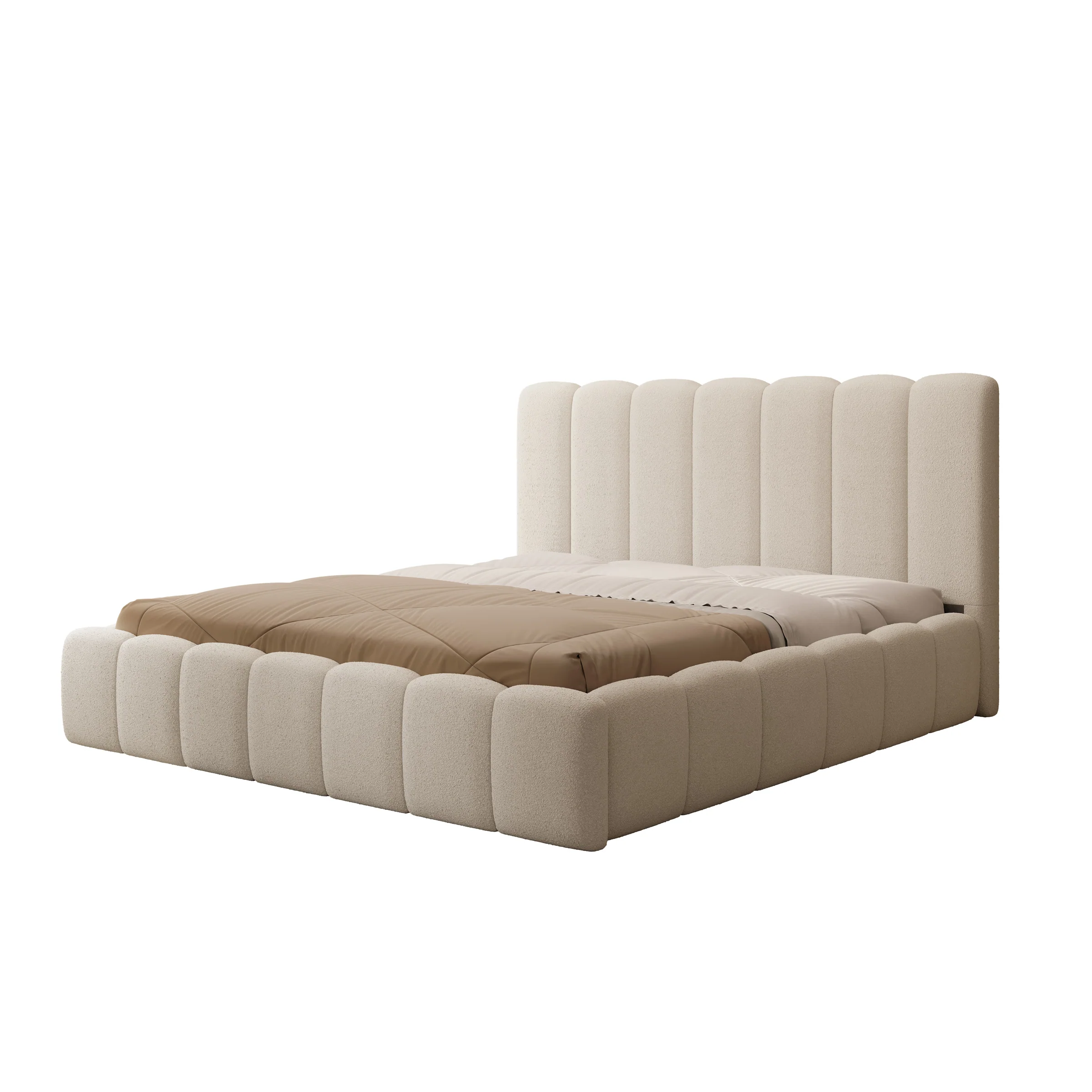 Vesna - Tweepersoonsbed - Teddystof beige - 180x200 cm - Image 5