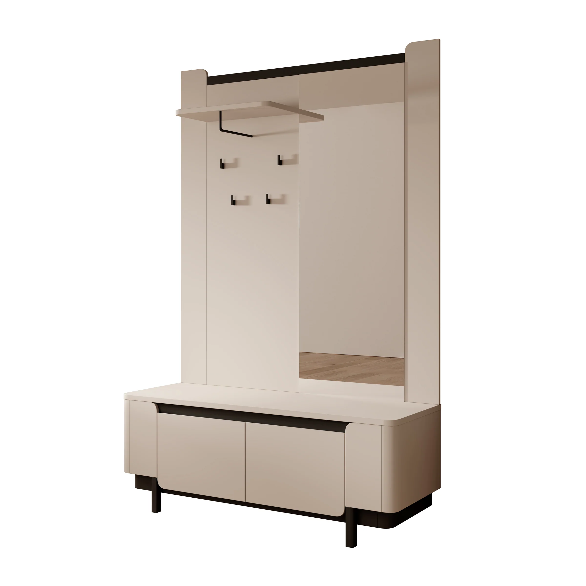 Vexon - Kapstok - Beige/Zwart - 130x45x196 cm - Image 7