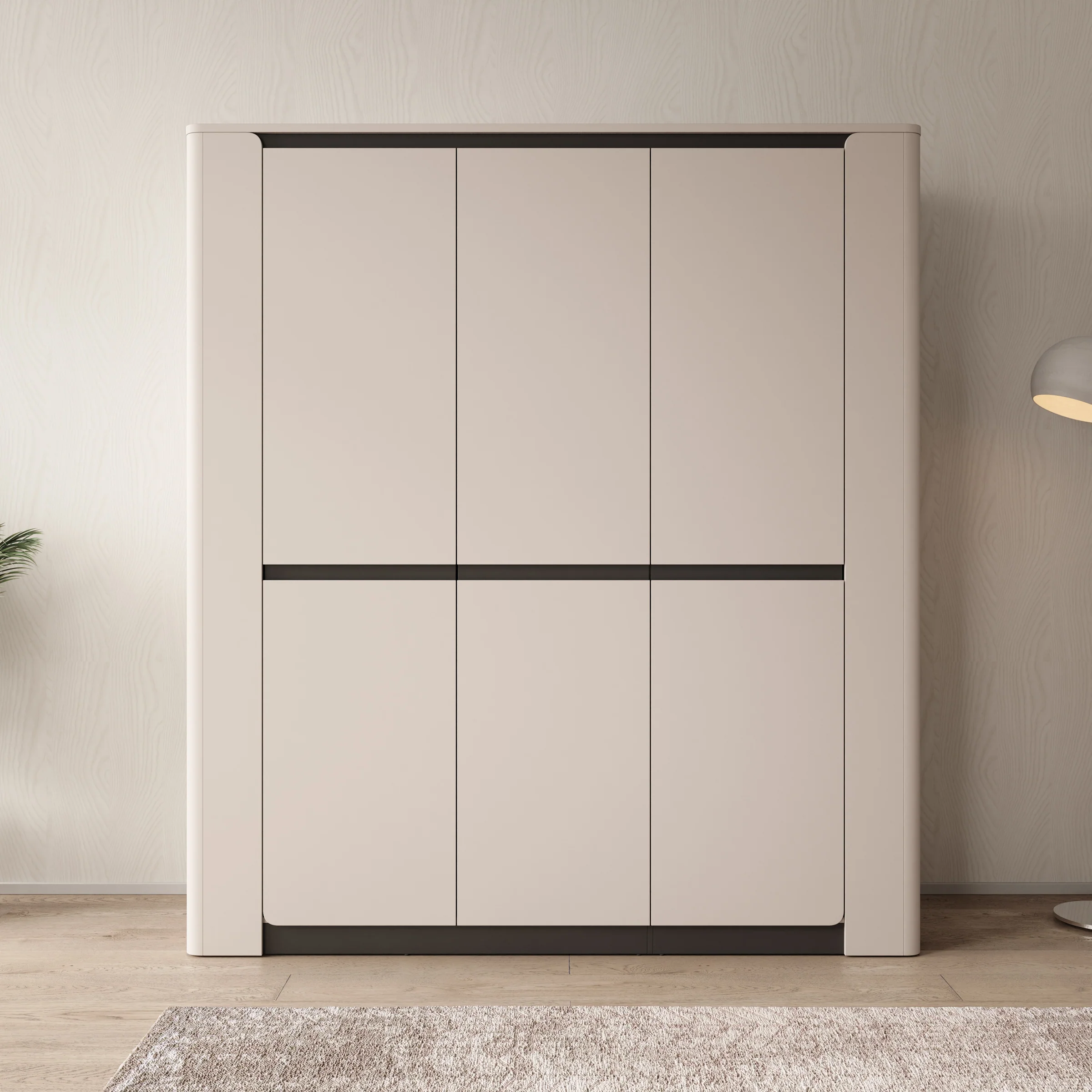 Vexon - Kledingkast met 3 deuren - Beige/Zwart - 190x63x214 cm - Image 3