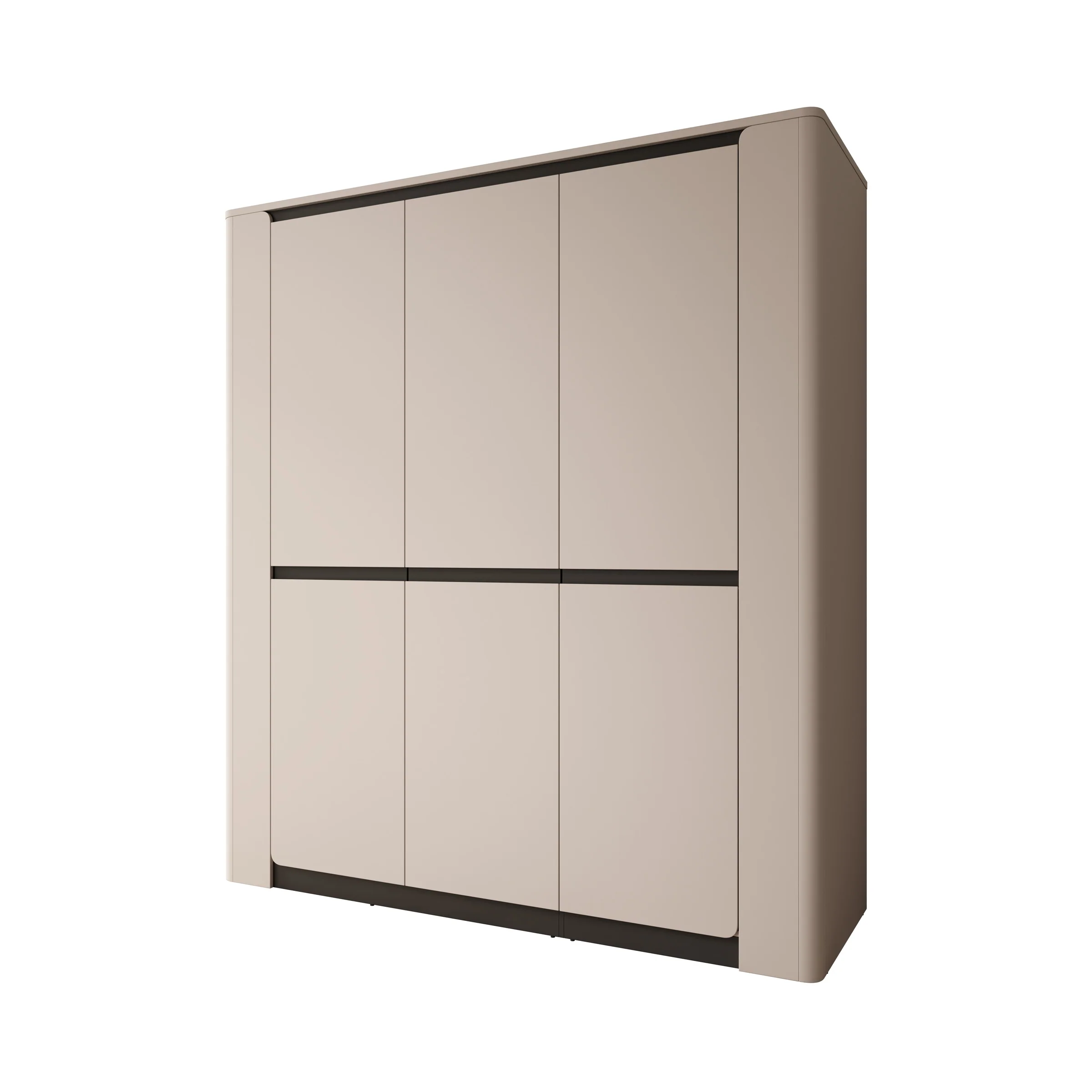 Vexon - Kledingkast met 3 deuren - Beige/Zwart - 190x63x214 cm - Image 6