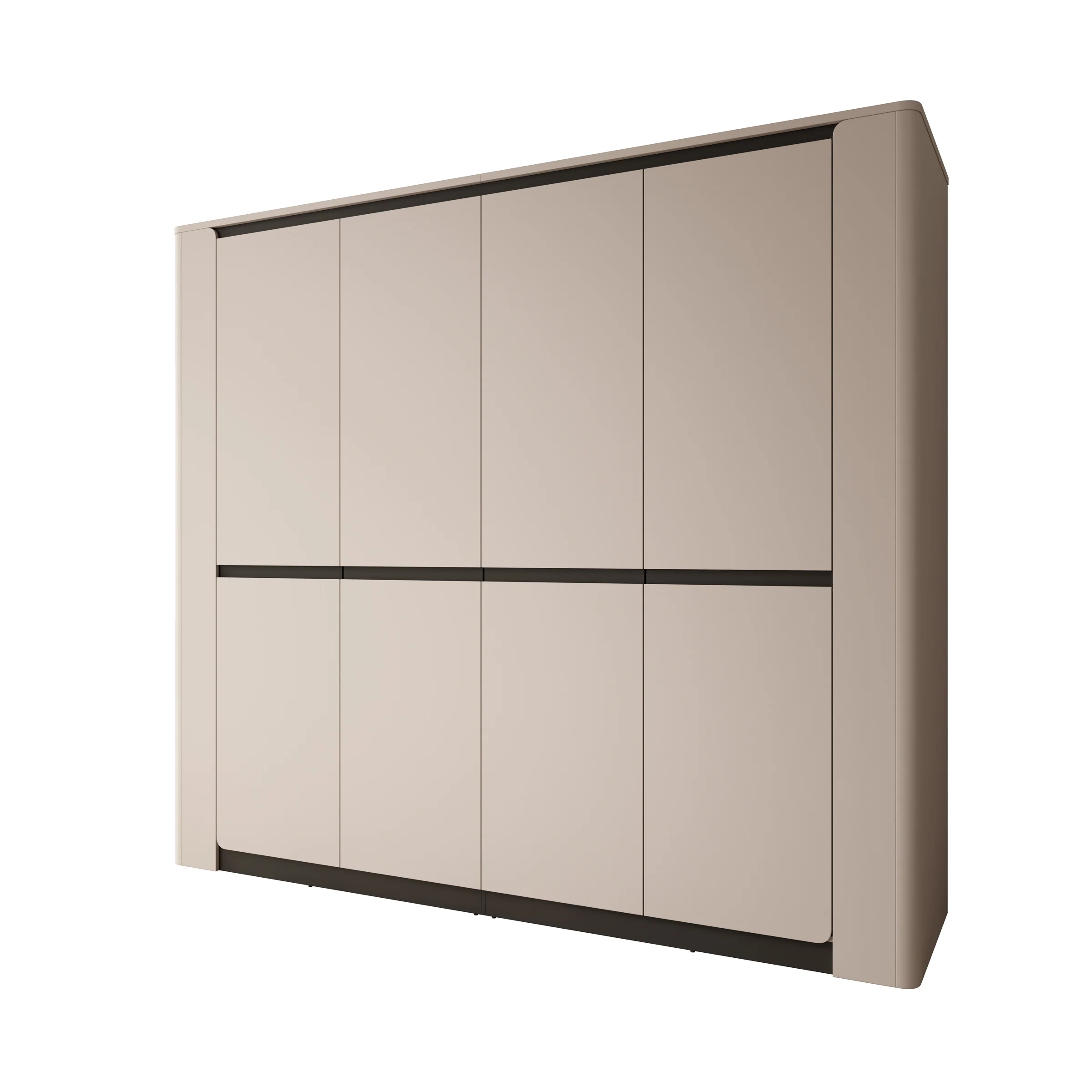 Vexon - Kledingkast met 4 deuren - Beige/Zwart - 240x63x214 - Image 6