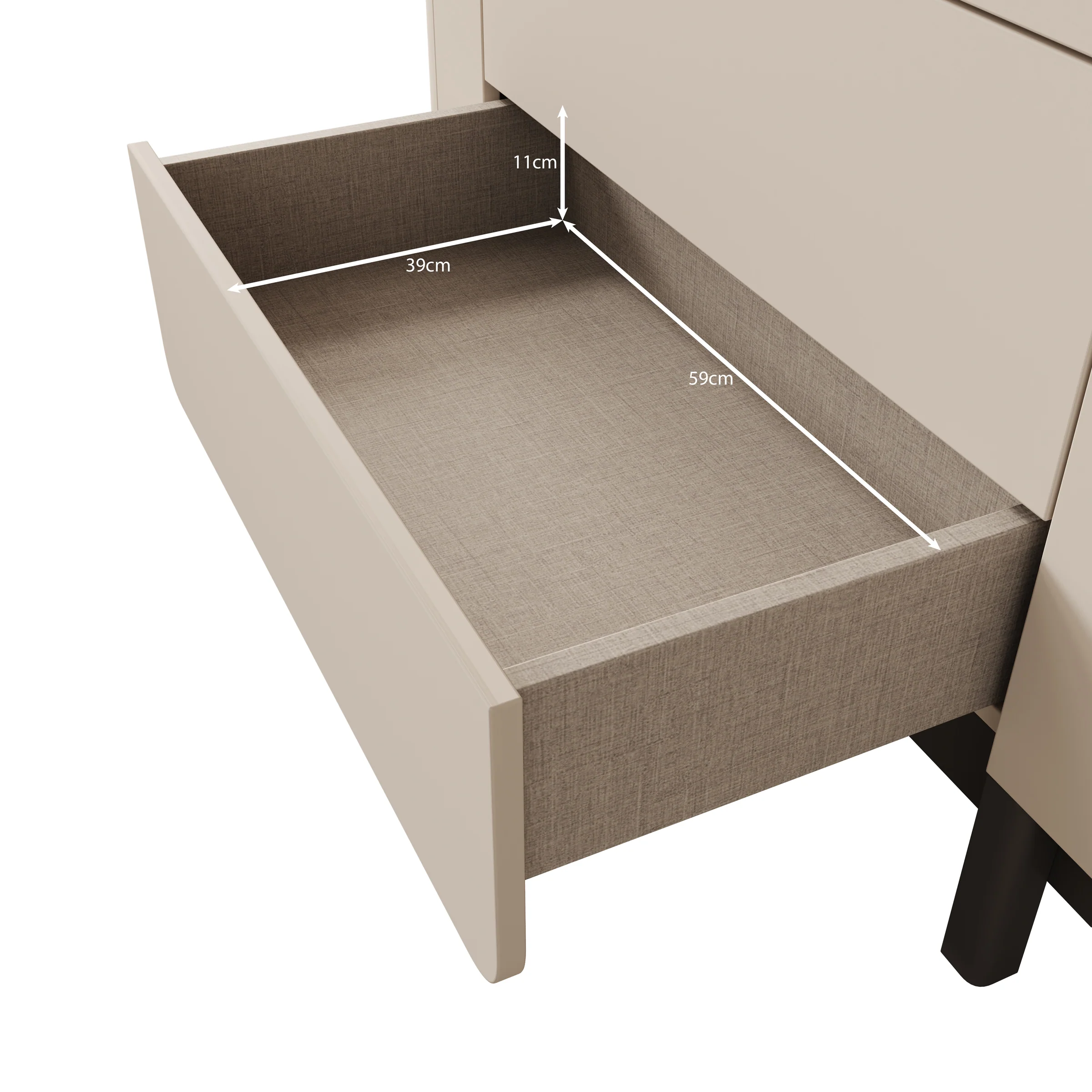 Vexon - Ladekast - Beige/Zwart - 96x45x78 cm - Image 7