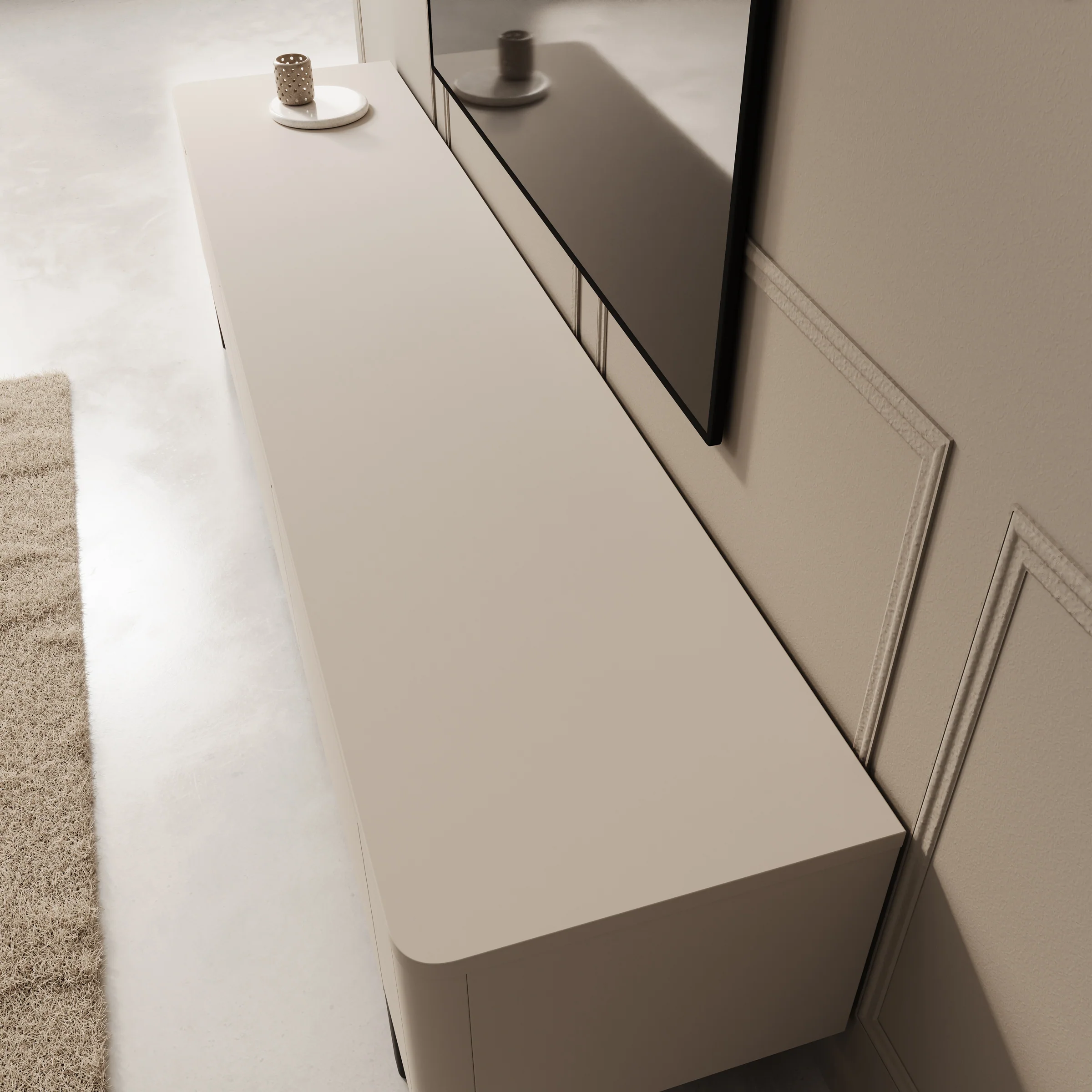 Vexon - TV-Meubel - Beige/Zwart - 205x45x49 cm - Image 5