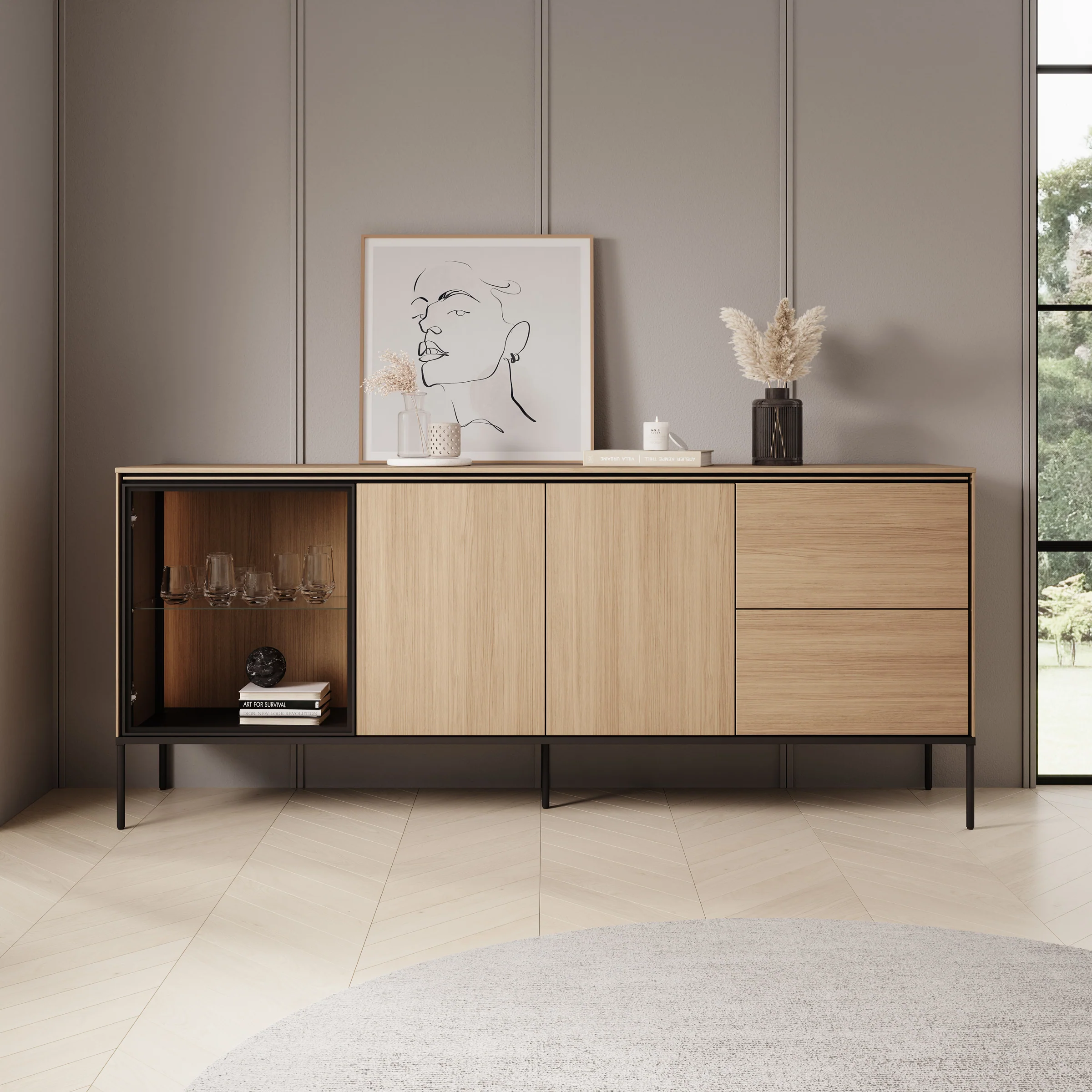 Vicious - Dressoir met LED - Eiken - 201x41x85 cm - Image 3