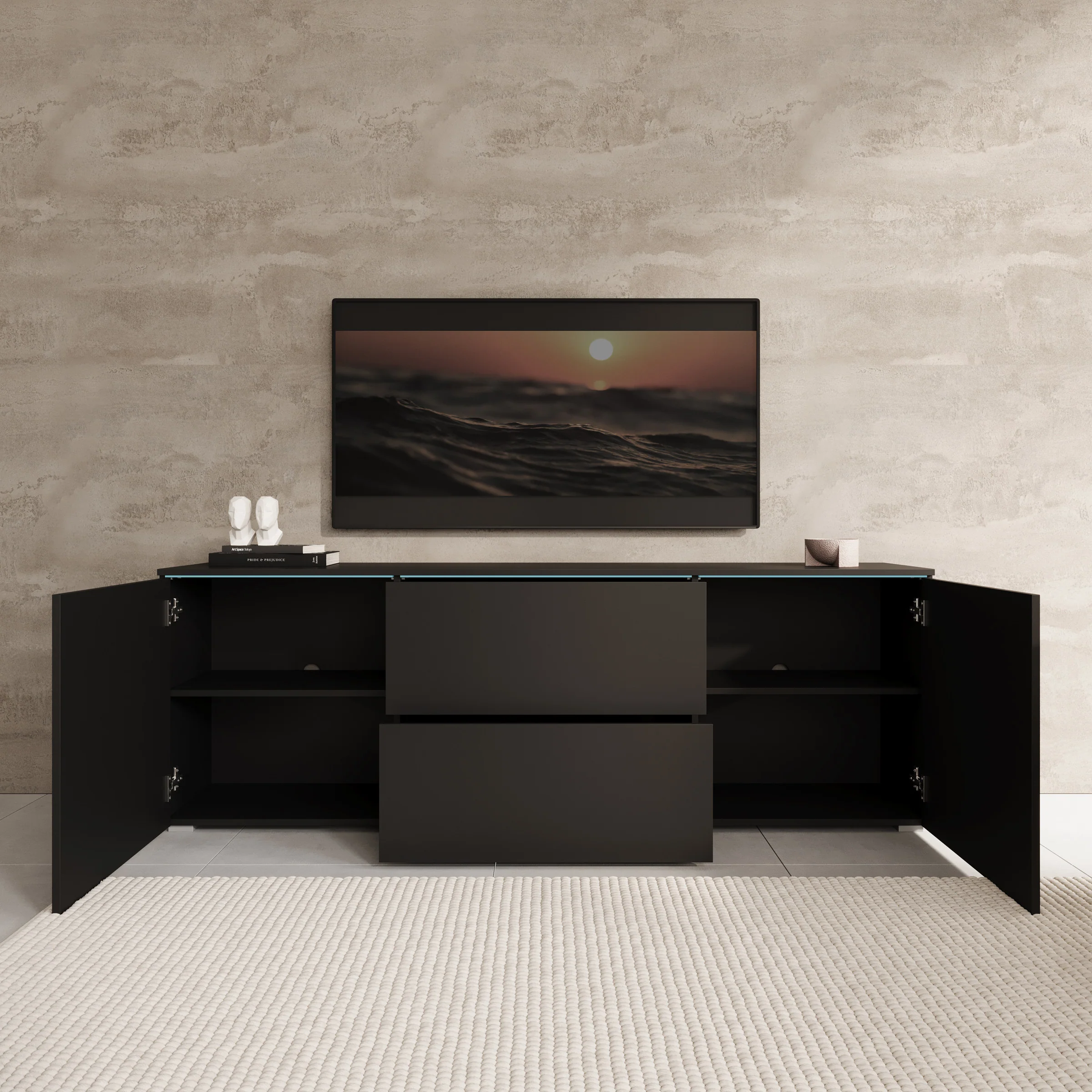 Vico - TV-Meubel - Zwart - Image 2