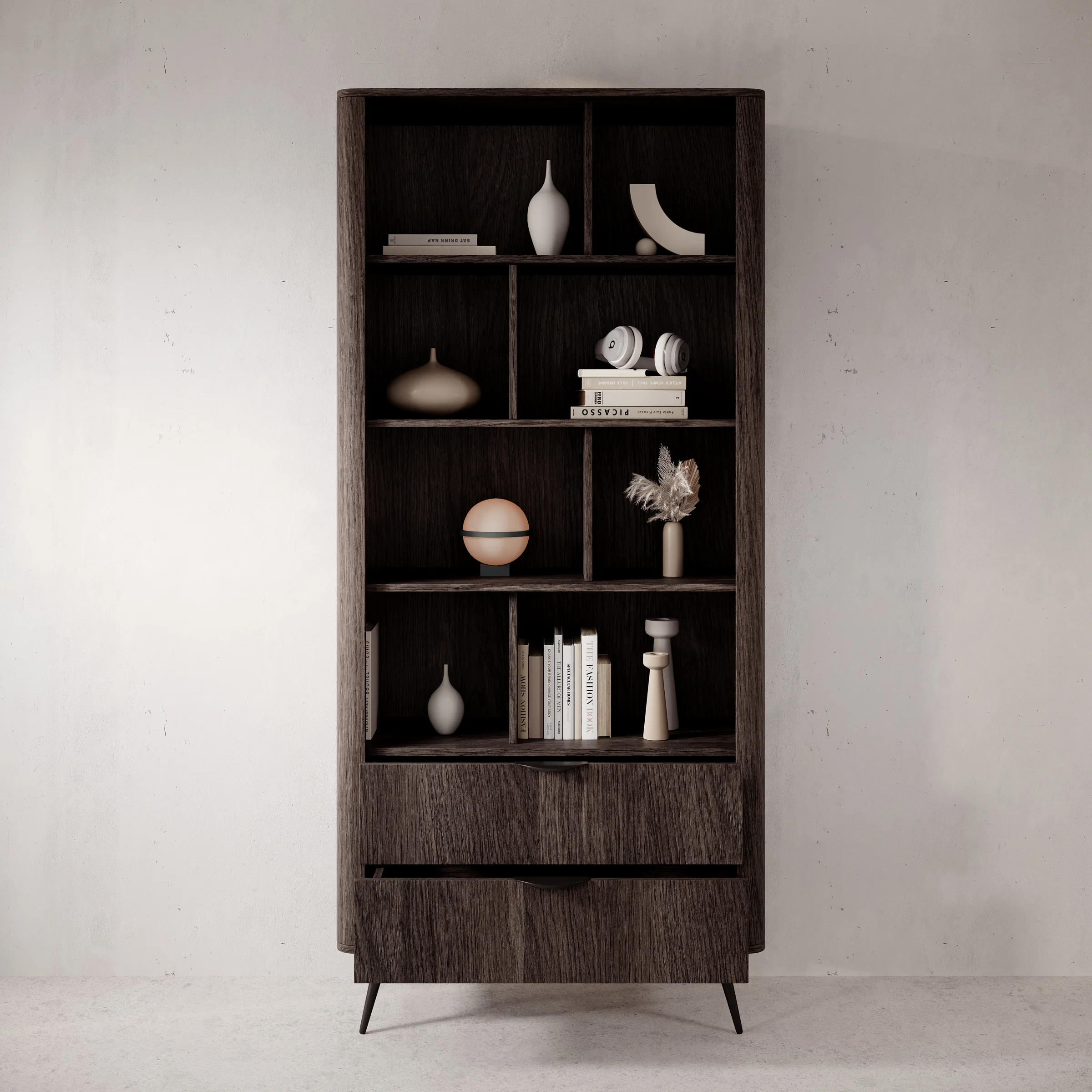 Victoria - Boekenkast - Donker eiken - 88x38x194 cm - Image 2