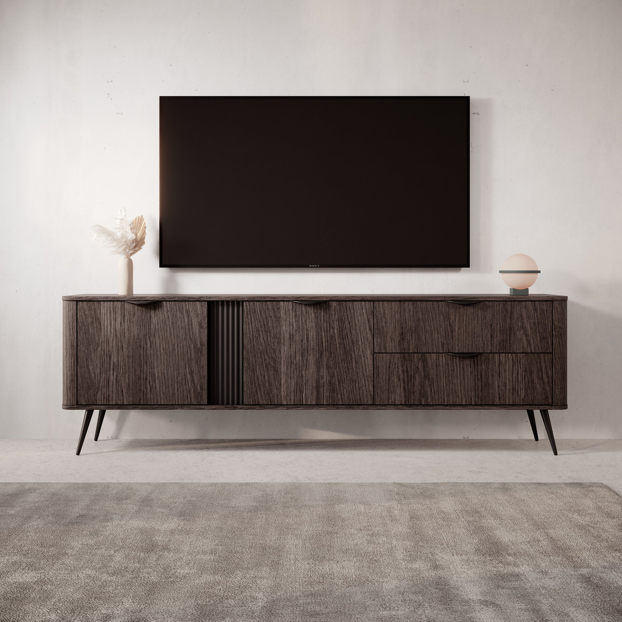 Victoria - TV-Meubel - Donker eiken - 195x38x61 cm - Image 3