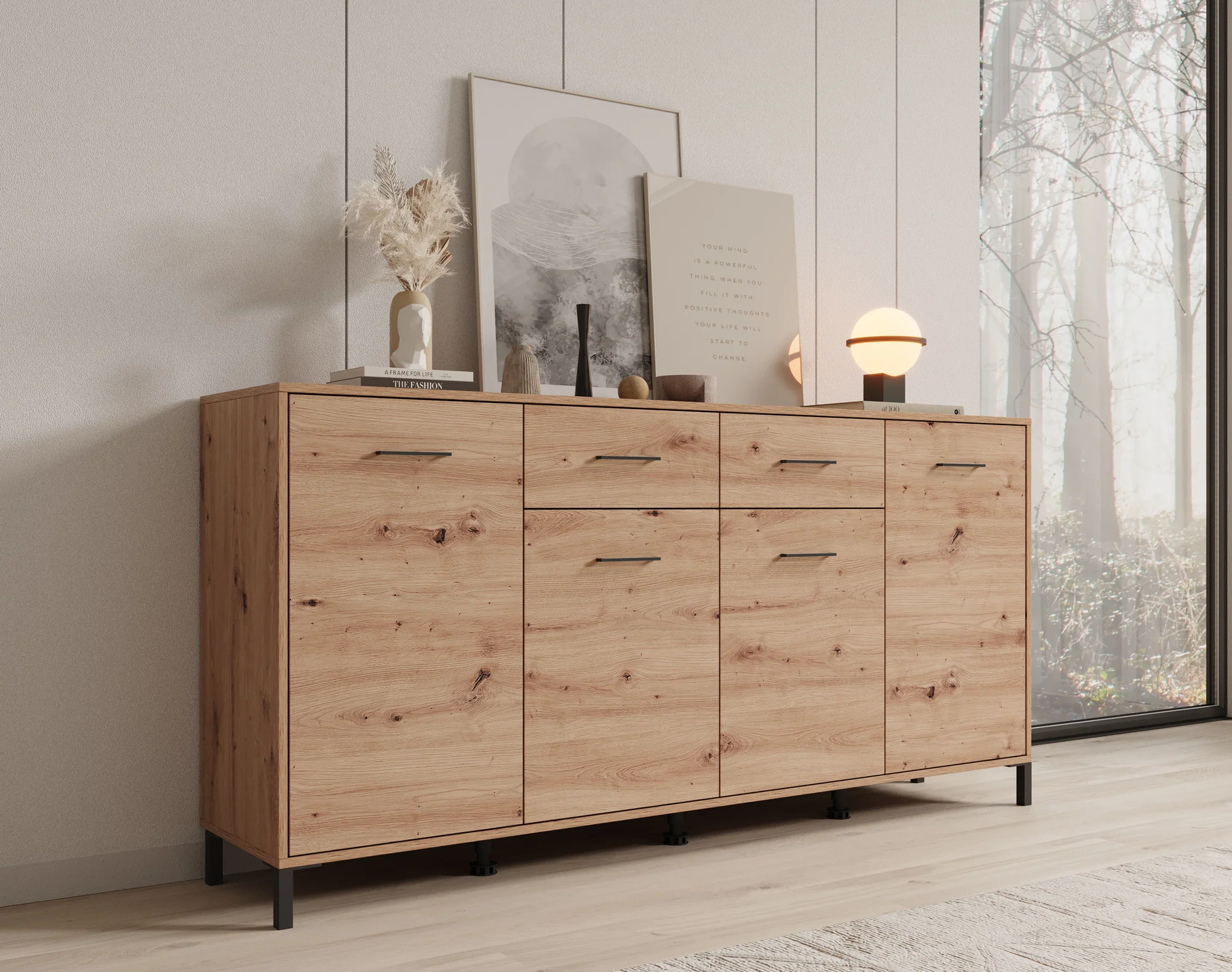 Vidor - Dressoir - Eiken - 183x40x90 cm