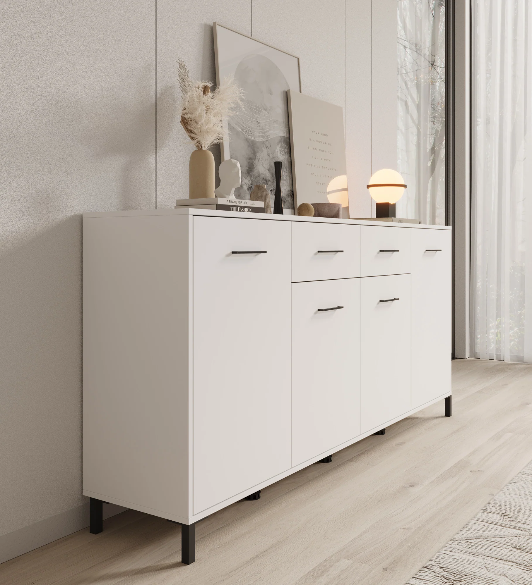 Vidor - Dressoir - Wit - 183x40x90 cm - Image 4