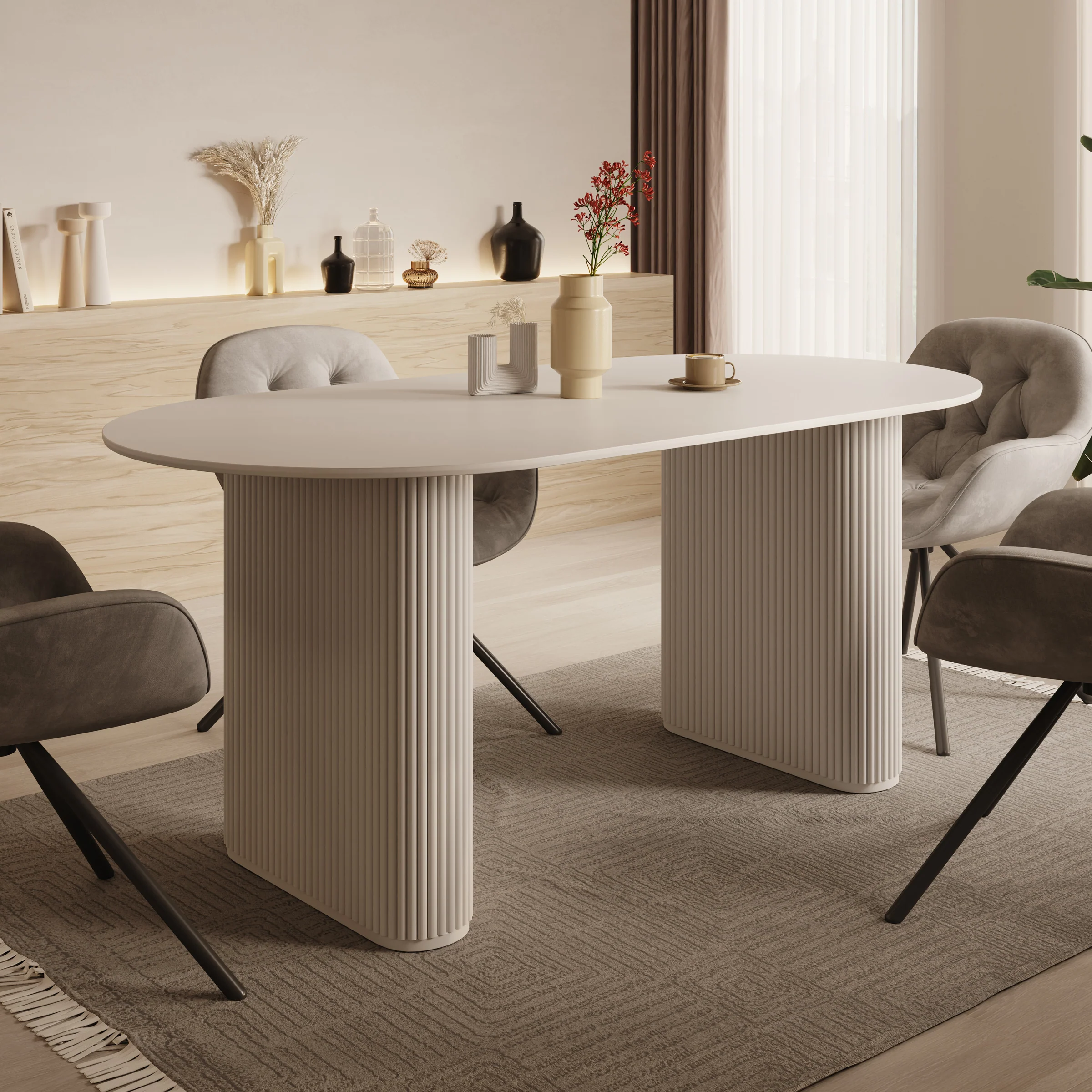 Viento - Eetkamertafel - Wit - 180x90x76 cm