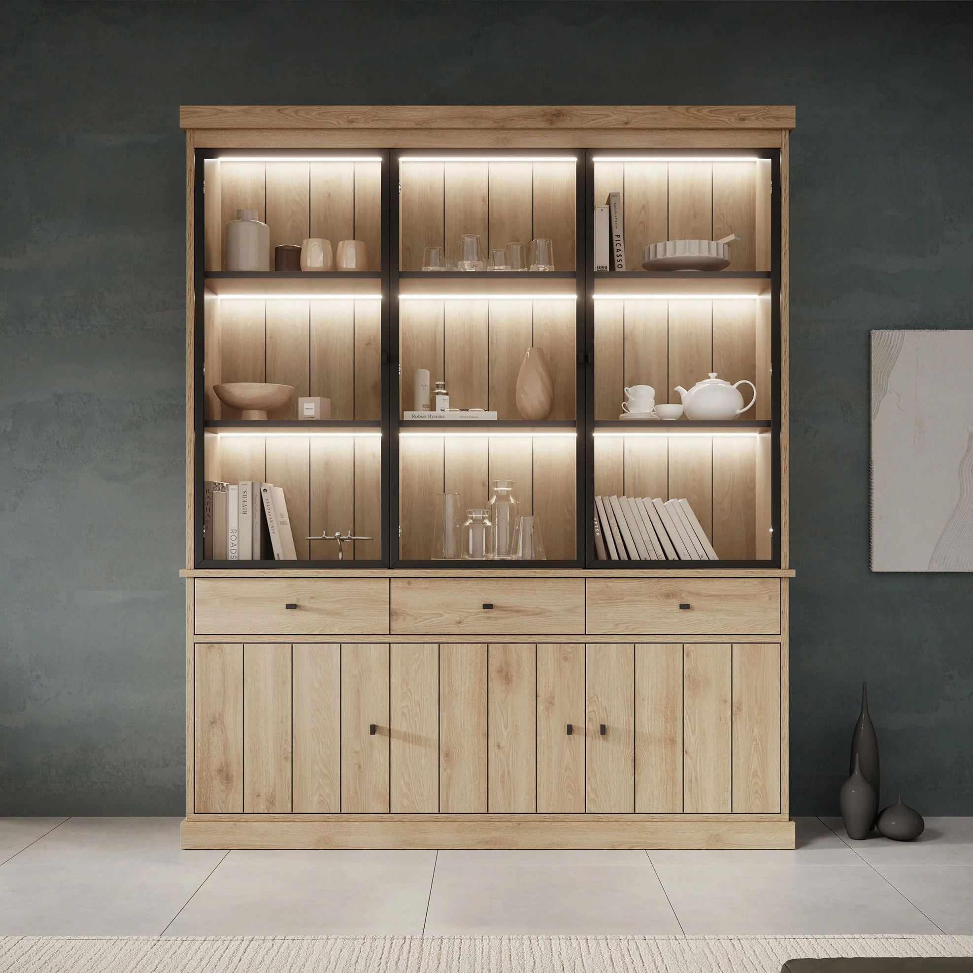 Vince 2 - Buffetkast - Eiken - 182x40x220 cm - Image 3