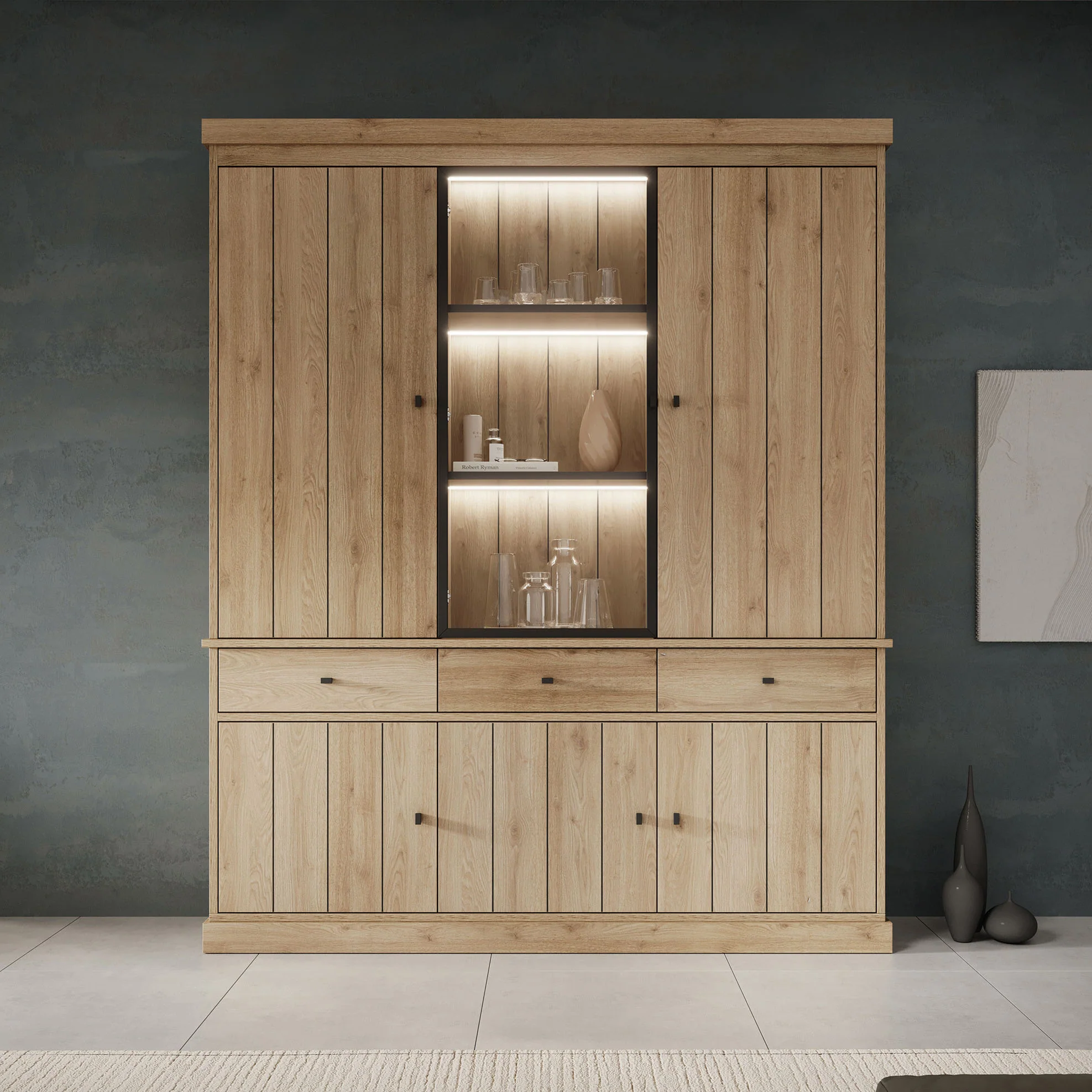Vince 3 - Buffetkast - Eiken - 182x40x220 cm - Image 3