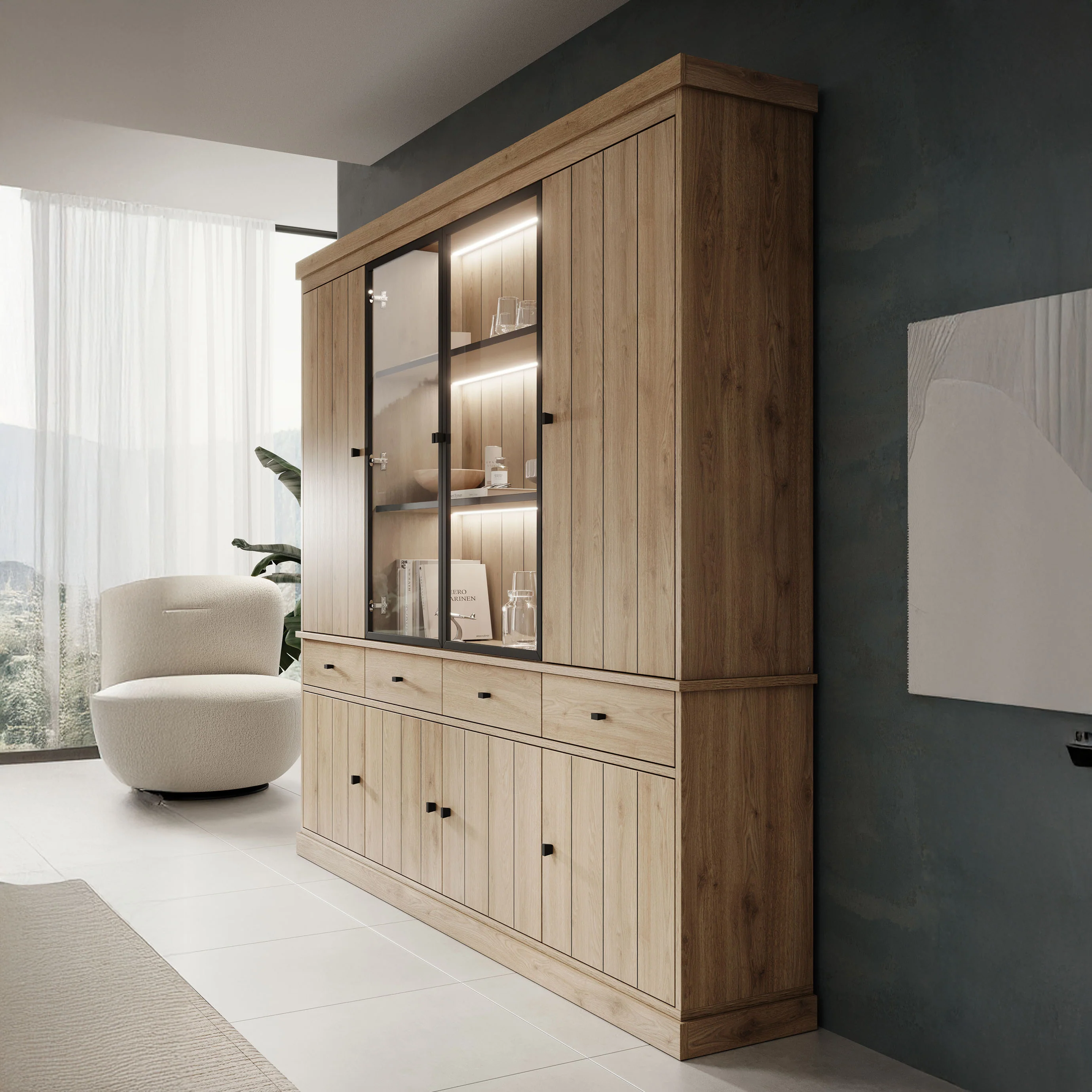 Vince 4 - Buffetkast - Eiken - 240x40x220 cm - Image 4