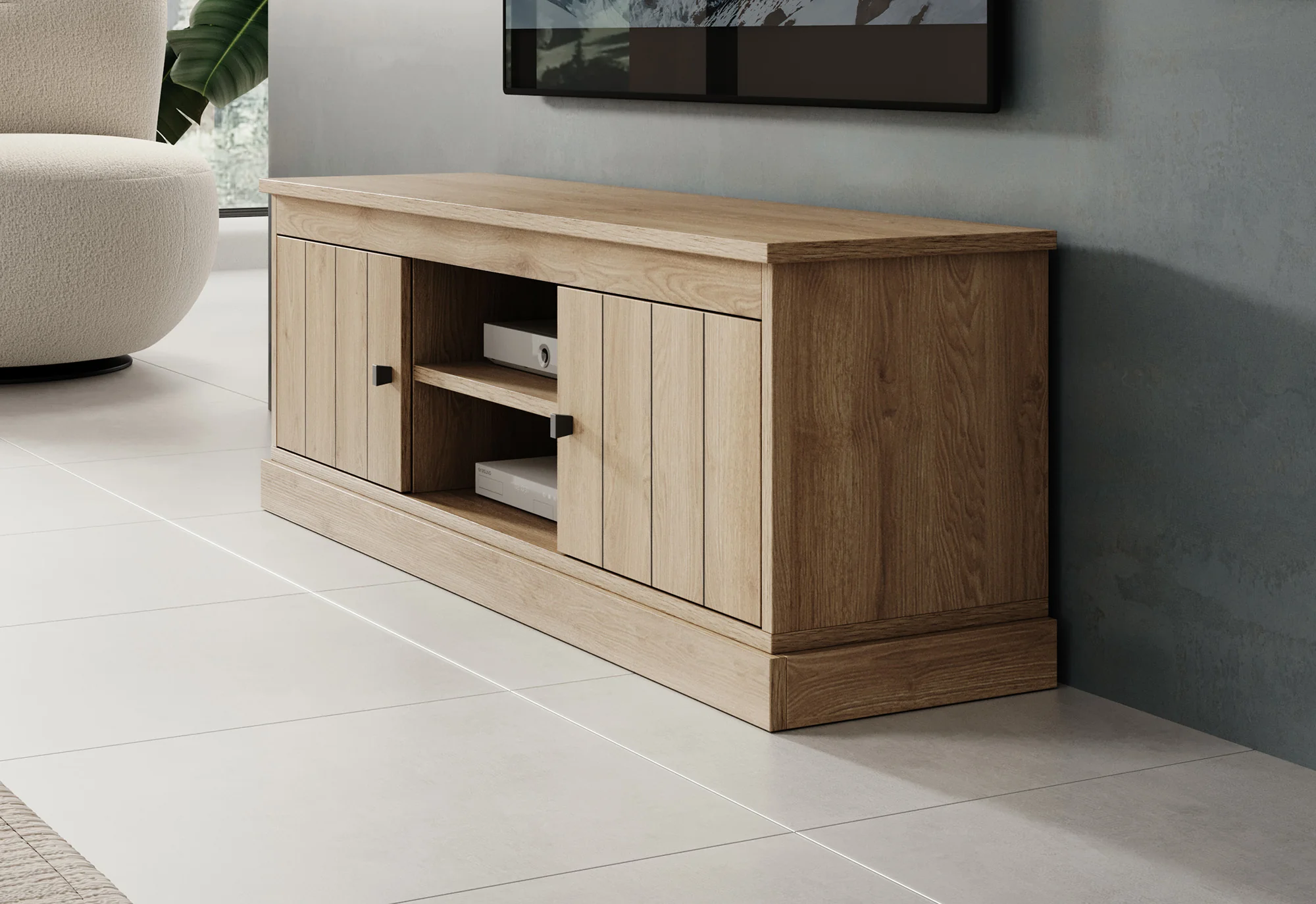 Vince - TV-Meubel met 2 deuren - Eiken  - 155 cm - Image 4