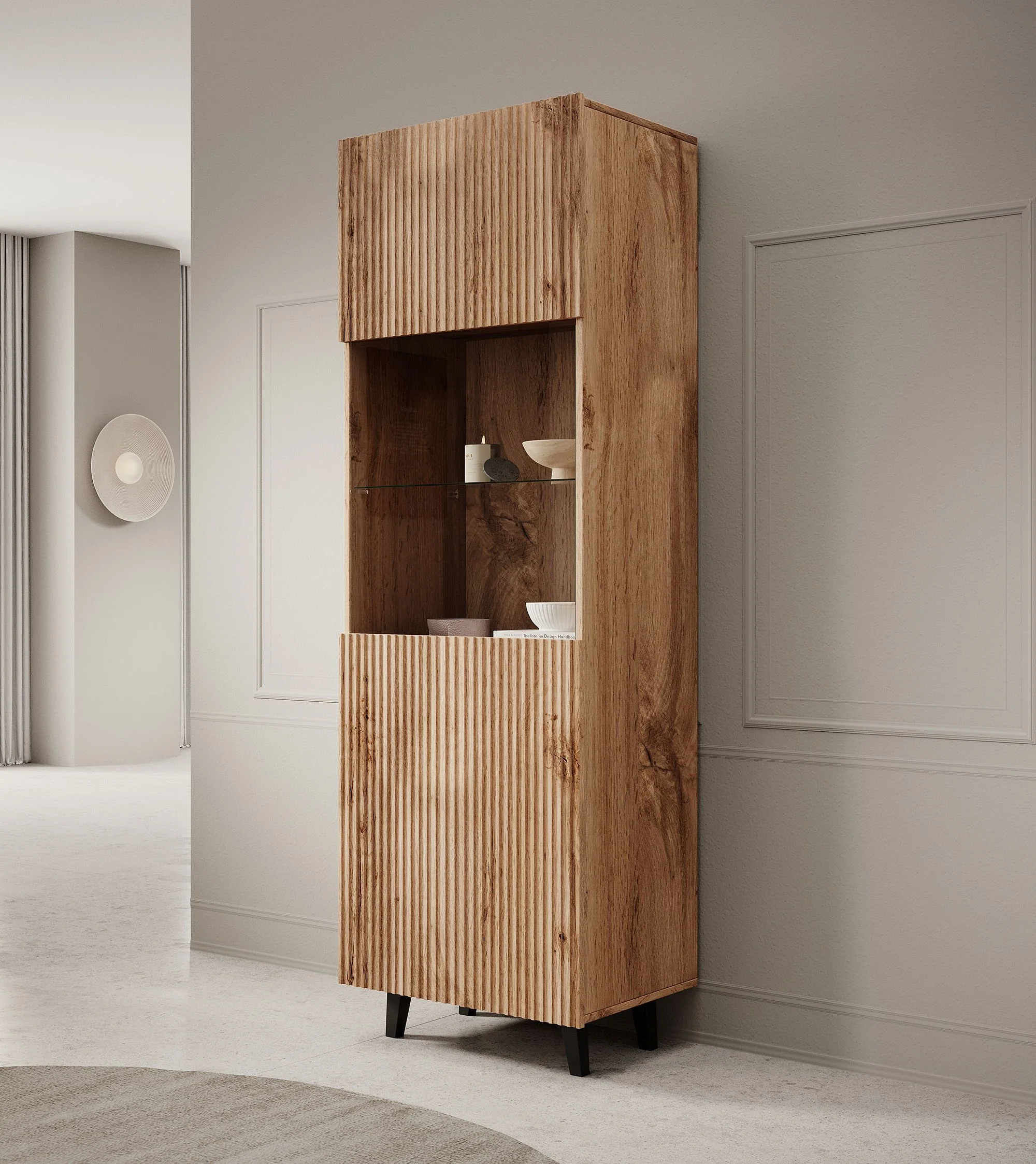 Vintar - Vitrinekast - Eiken - 60x42x183 cm