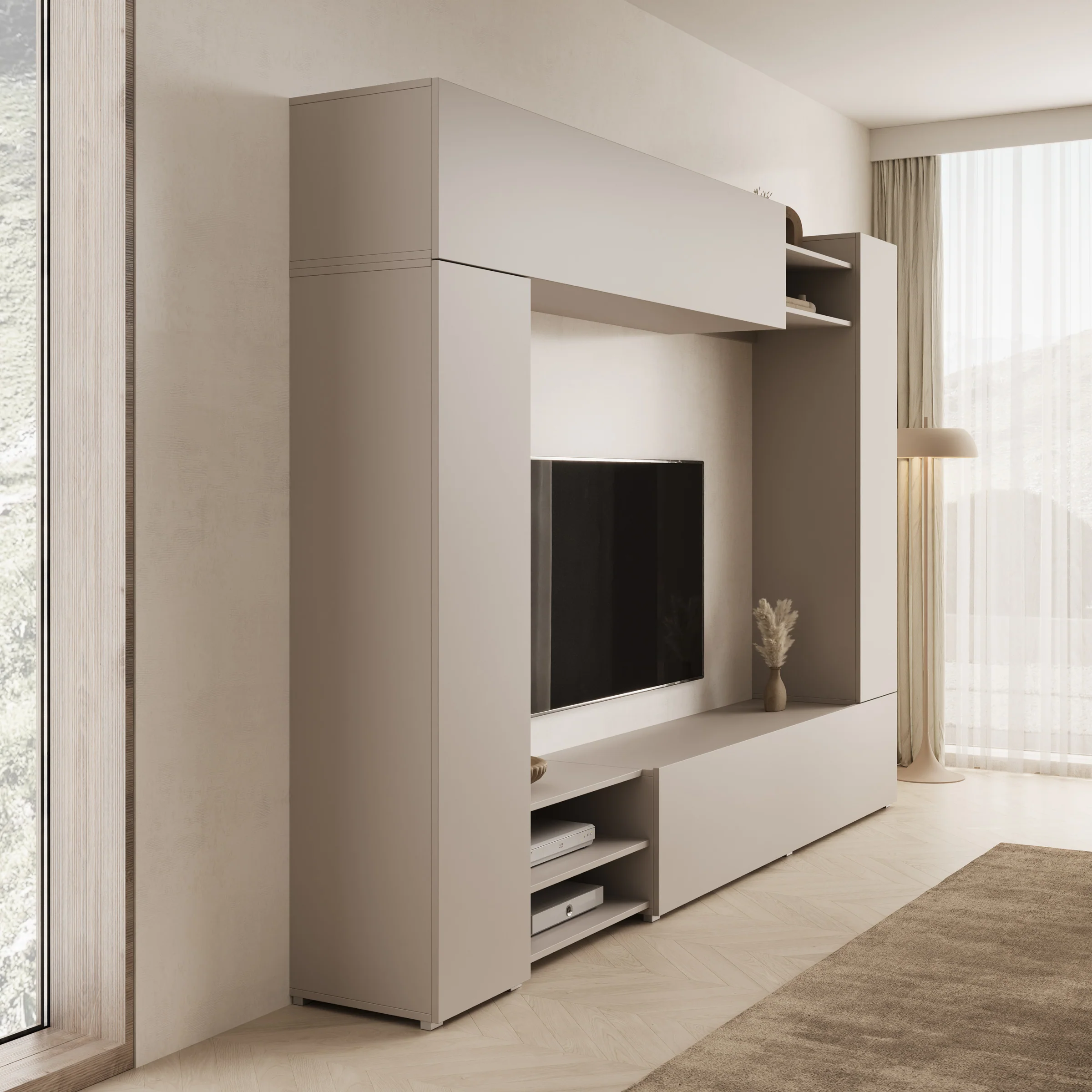 Virevano - Wandmeubel - Beige - 270x37x185 cm - Image 4