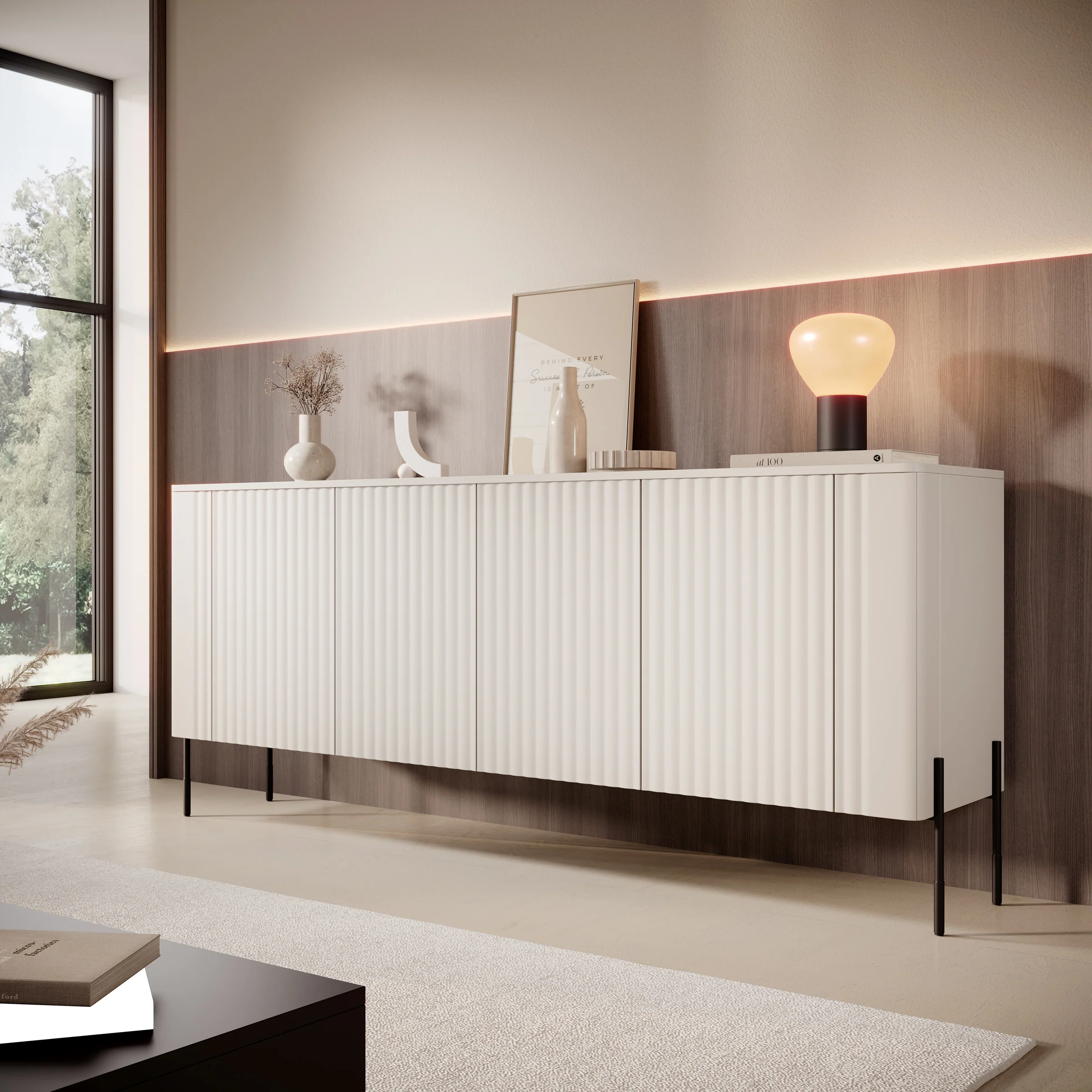 Vivi - Dressoir - Beige - 190x40x80 cm