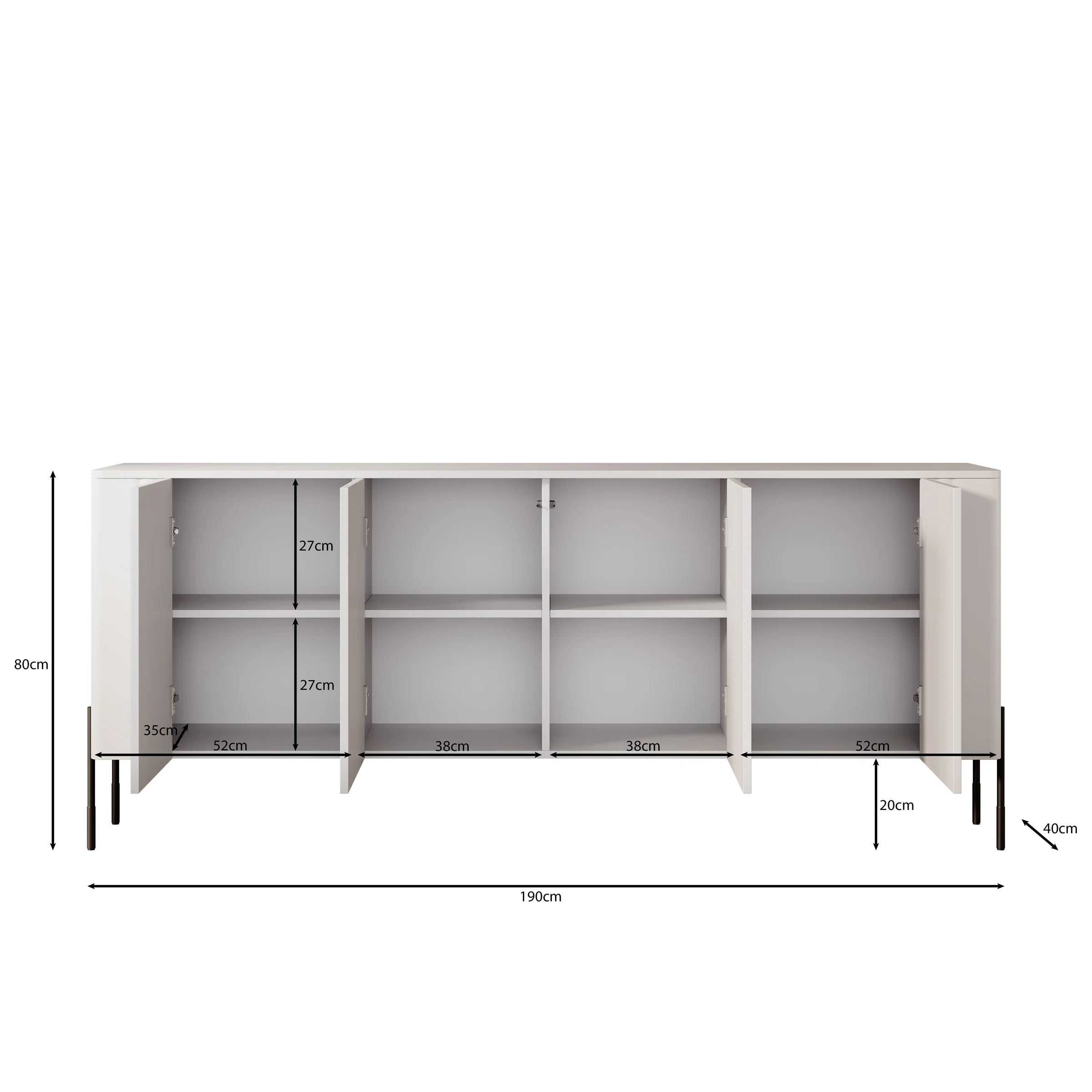 Vivi - Dressoir - Beige - 190x40x80 cm - Image 5
