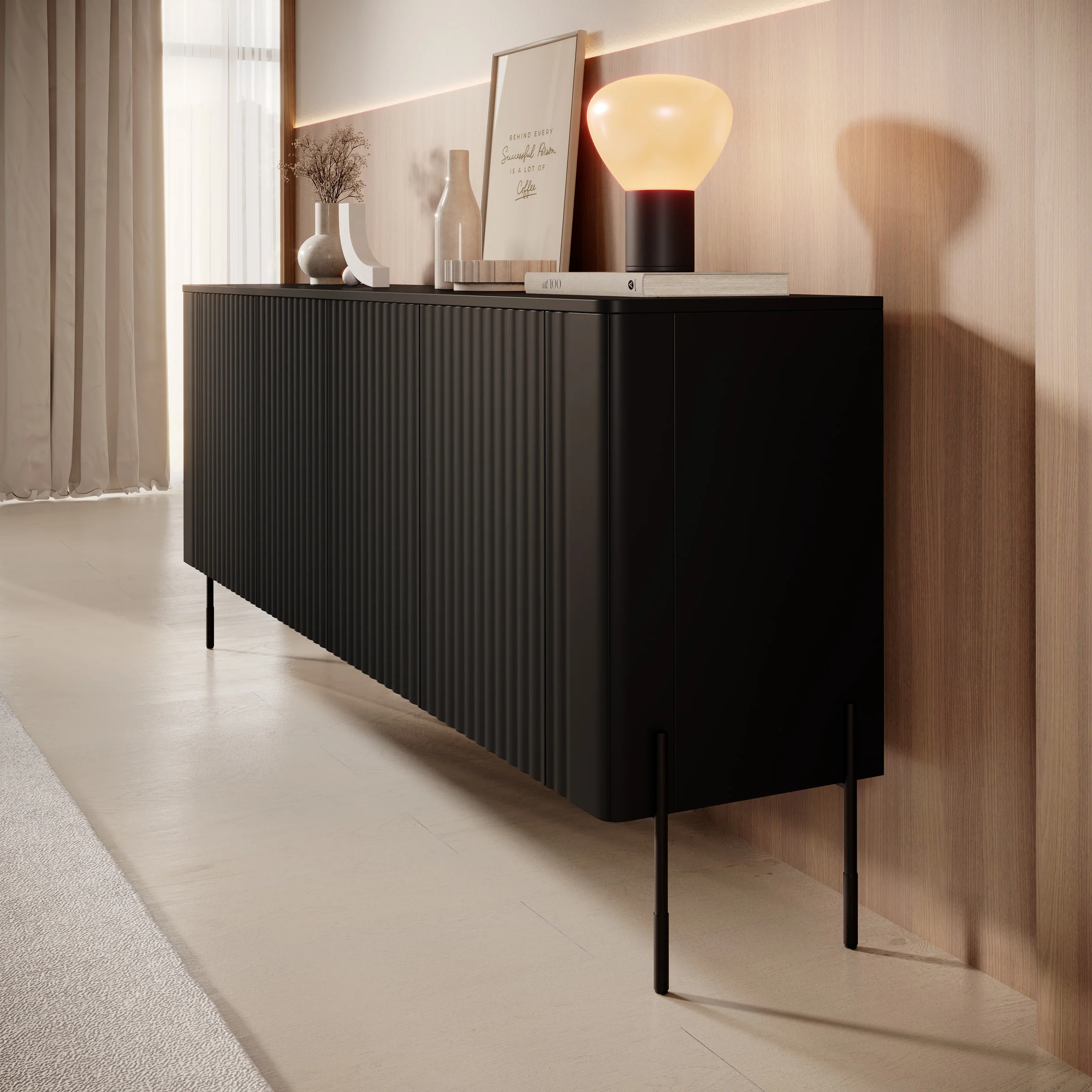 Vivi - Dressoir - Zwart - 190x40x80 cm - Image 4