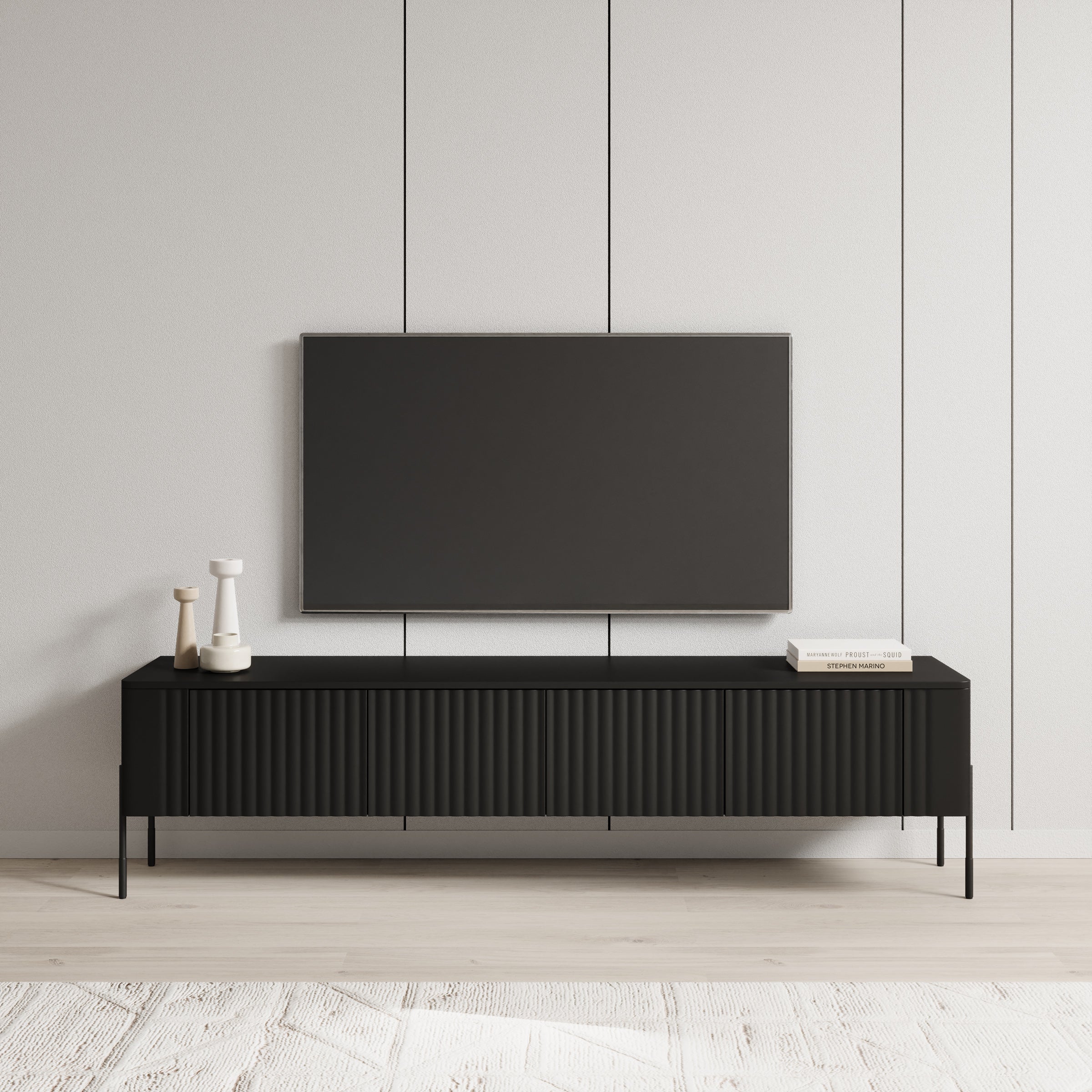 Vivi - TV-Meubel - Zwart - 190x40x50 cm - Image 3