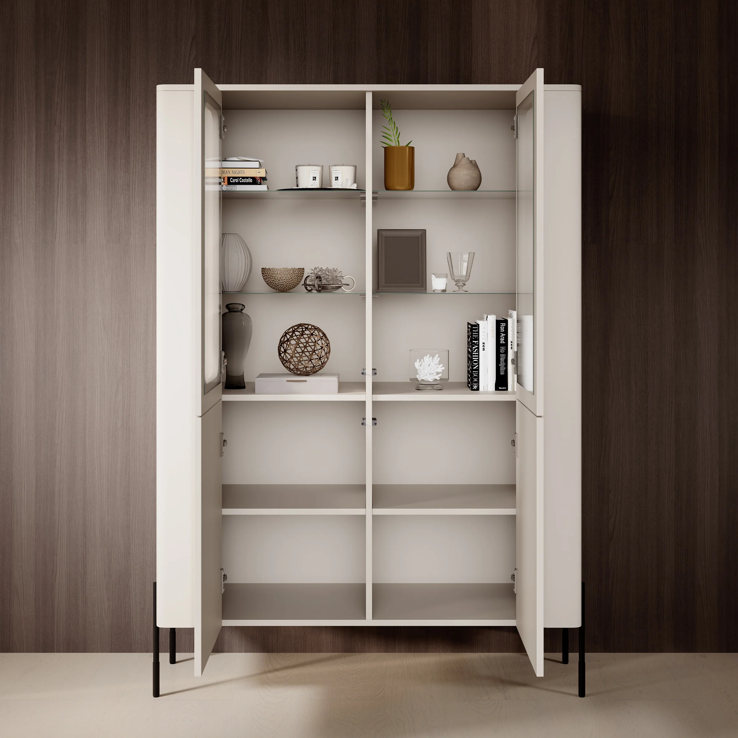 Vivi - Vitrinekast - Beige - 110x40x160 cm - Image 2