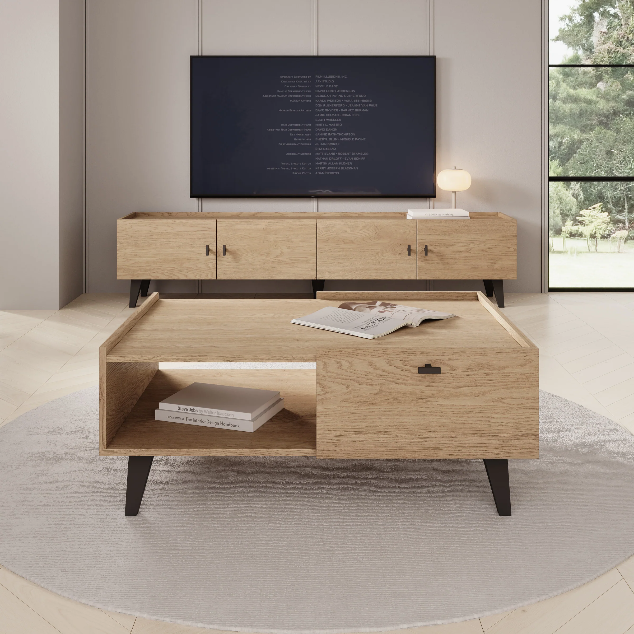 Vornas - Salontafel - Eikenpatroon - 100x70x40 cm - Image 3