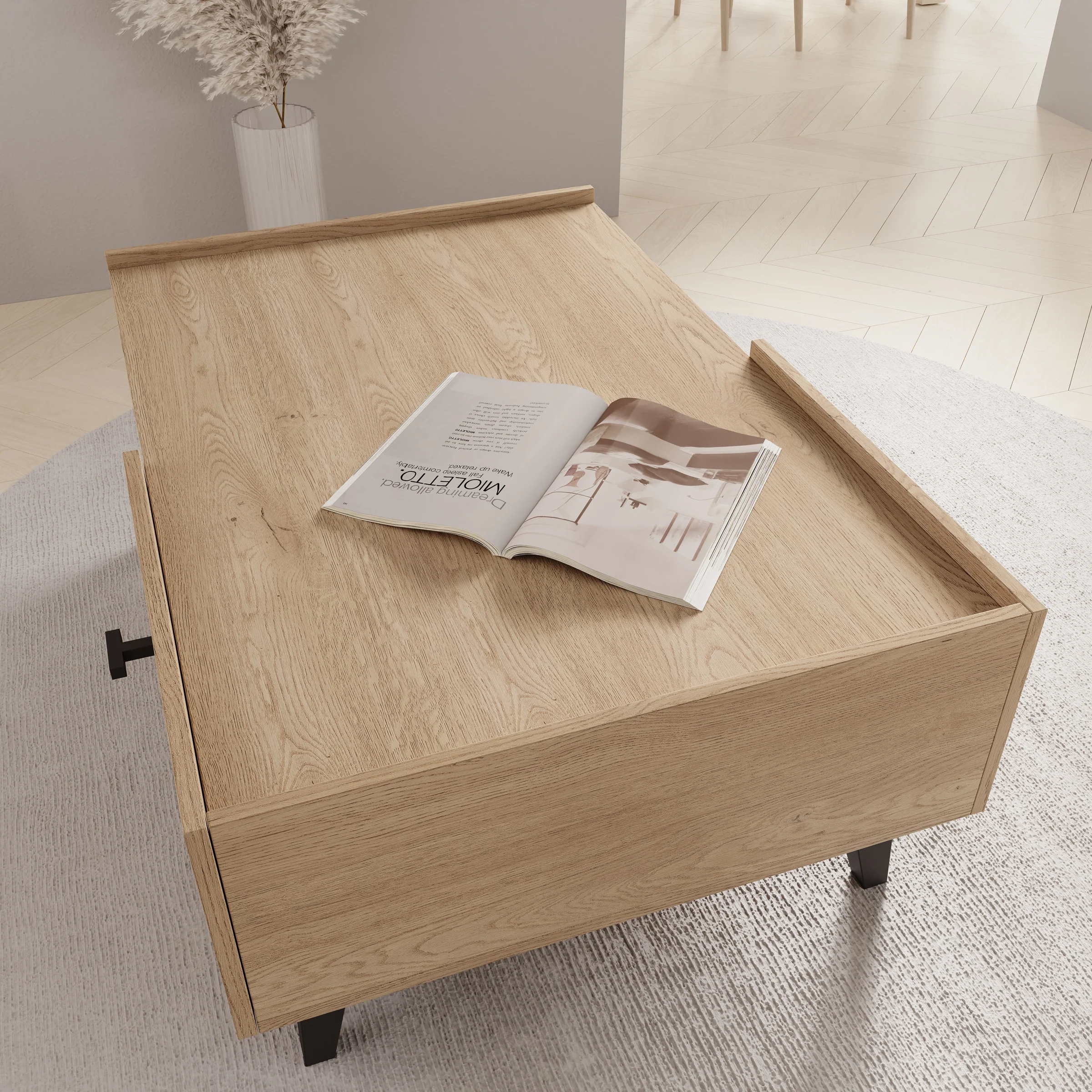 Vornas - Salontafel - Eikenpatroon - 100x70x40 cm - Image 4