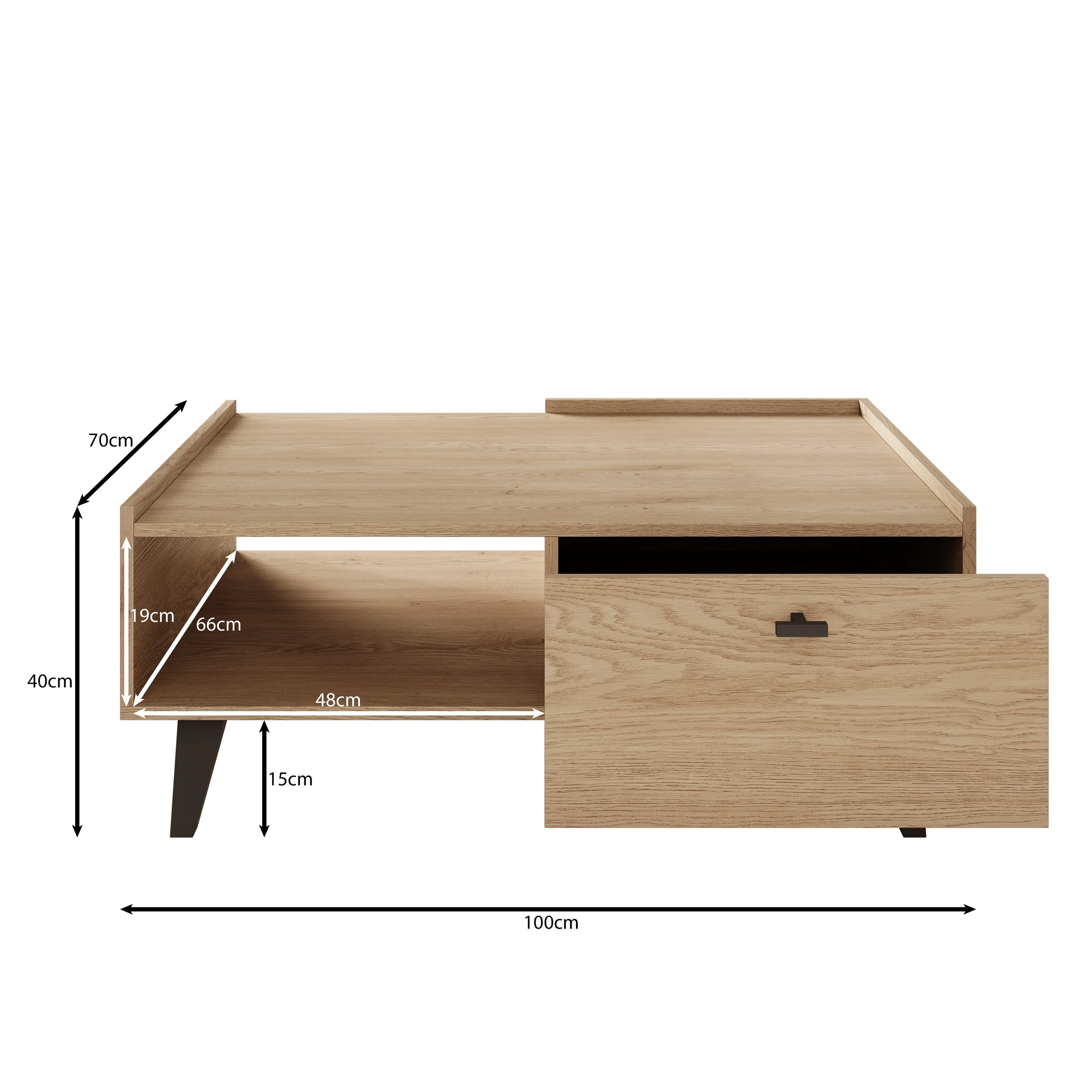 Vornas - Salontafel - Eikenpatroon - 100x70x40 cm - Image 5