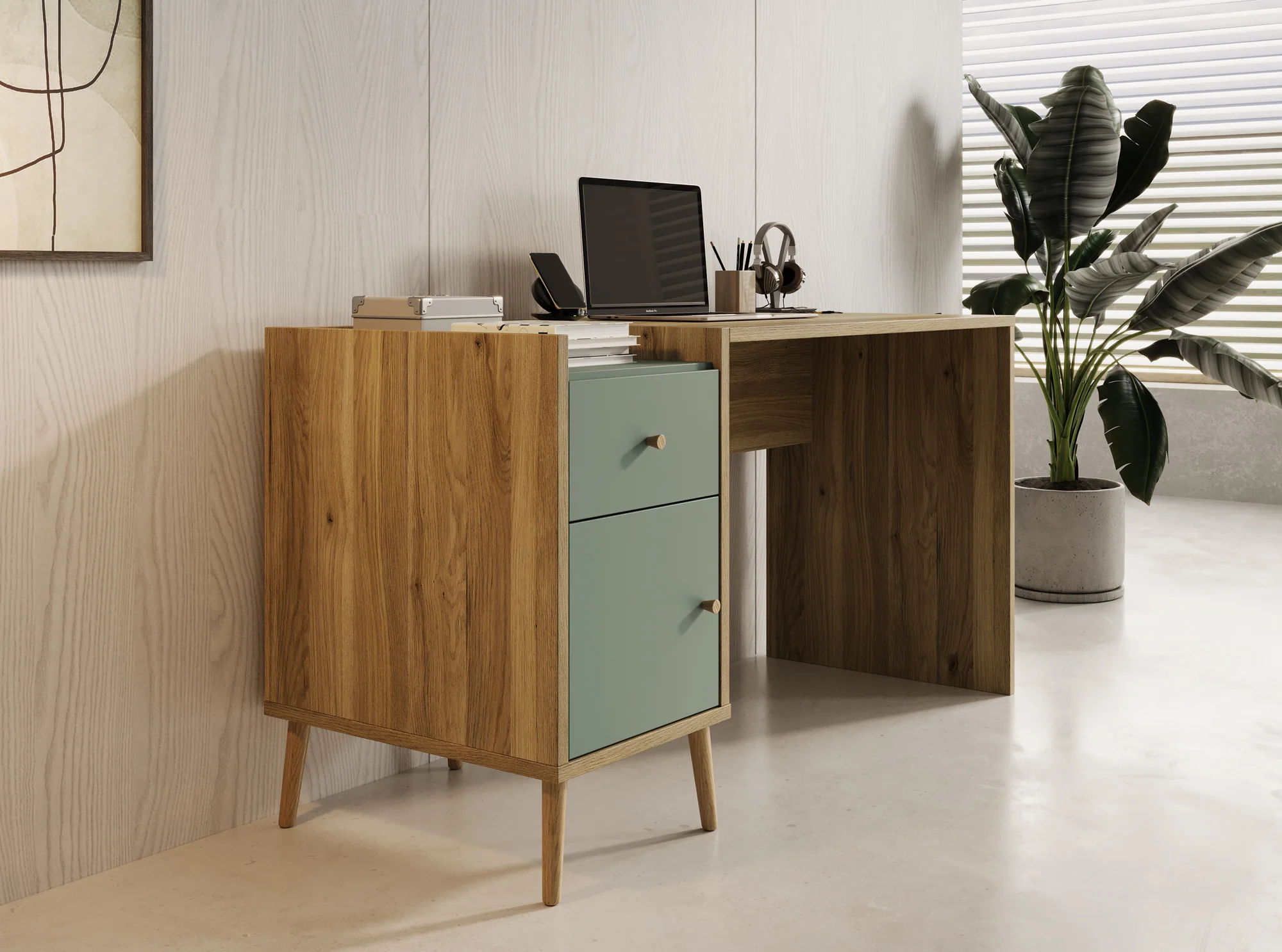Wally - Bureau - Groen - 140x60 cm - Image 4
