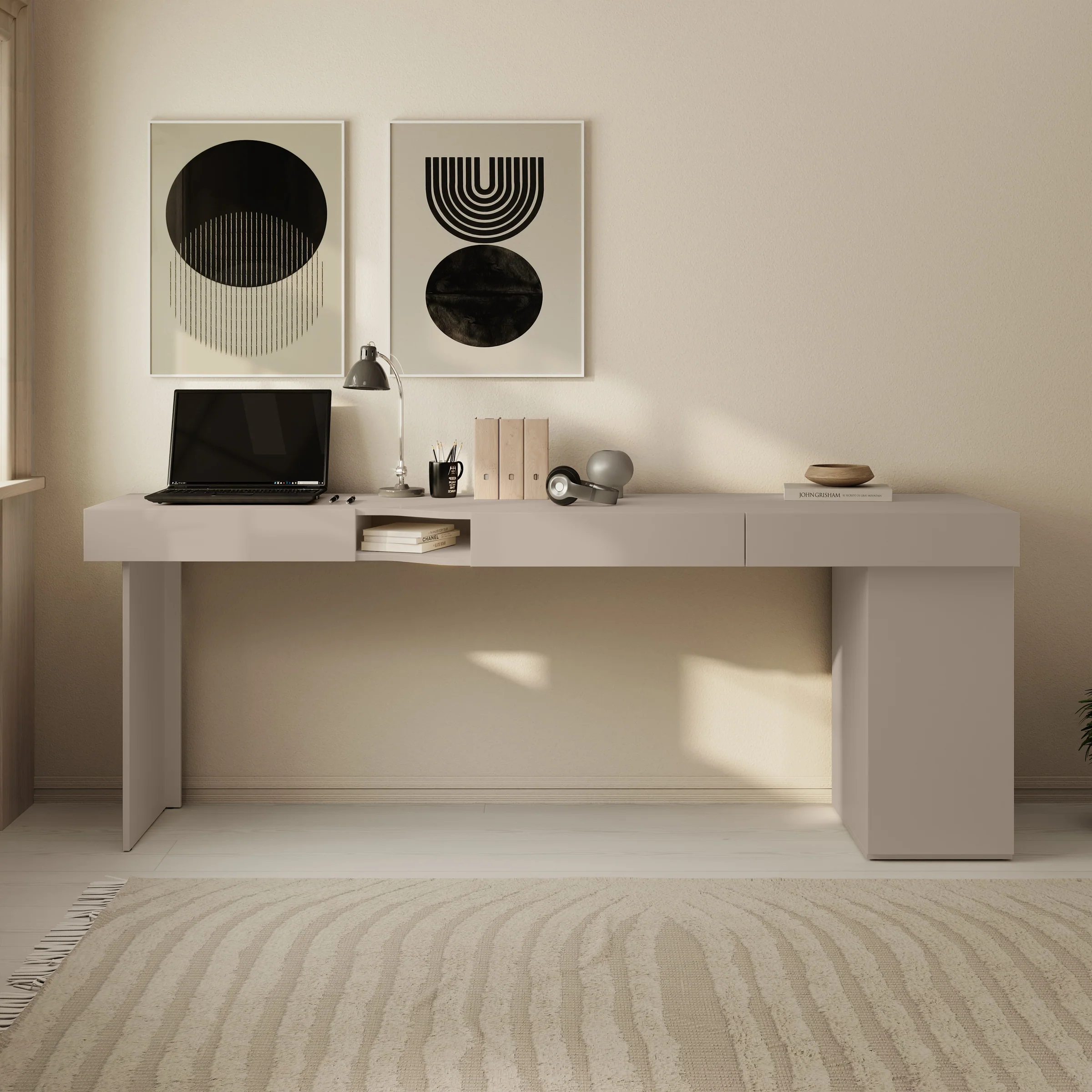 Whenua 2 - Bureau rechts - Beige - 211x55x79 cm - Image 3