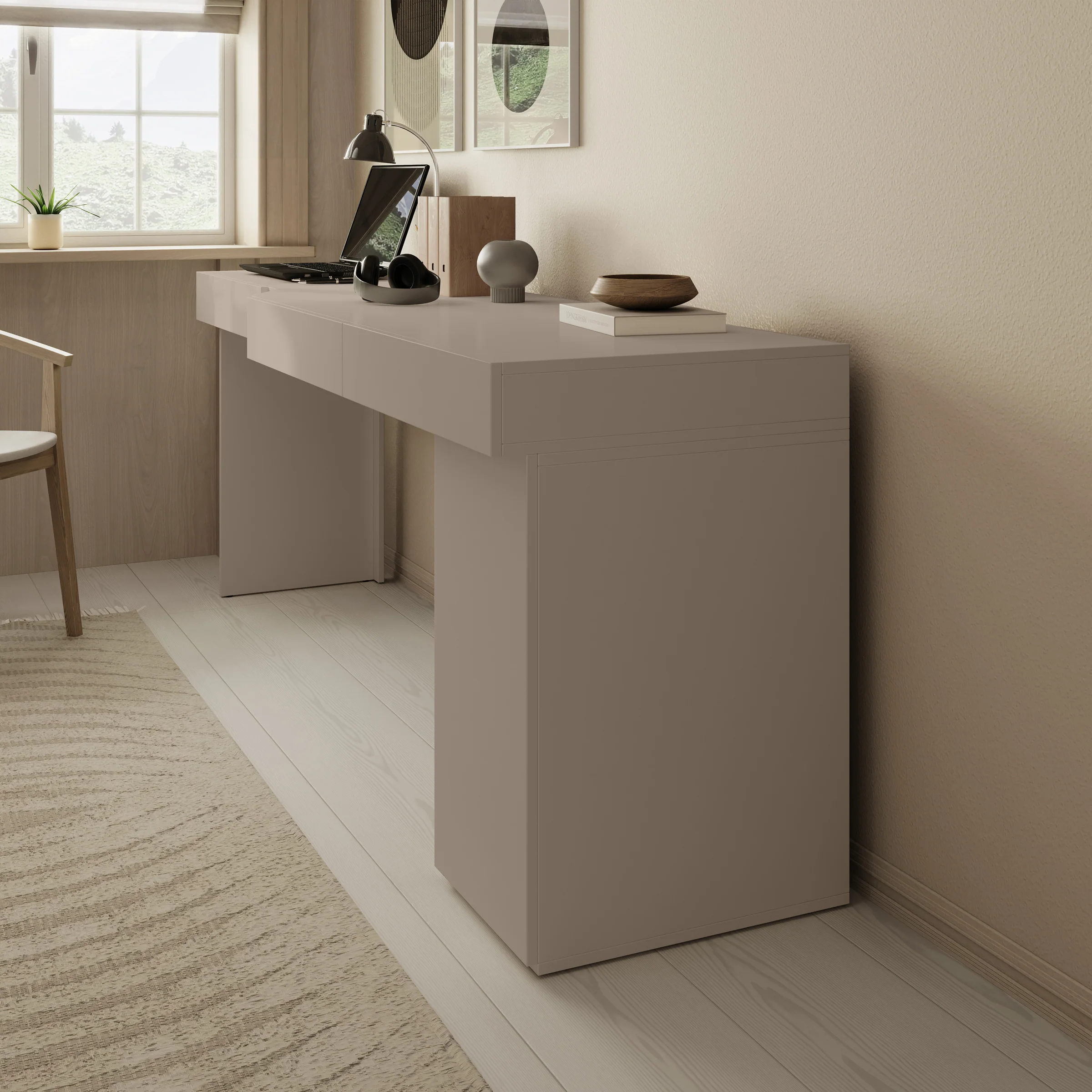 Whenua 2 - Bureau rechts - Beige - 211x55x79 cm - Image 4