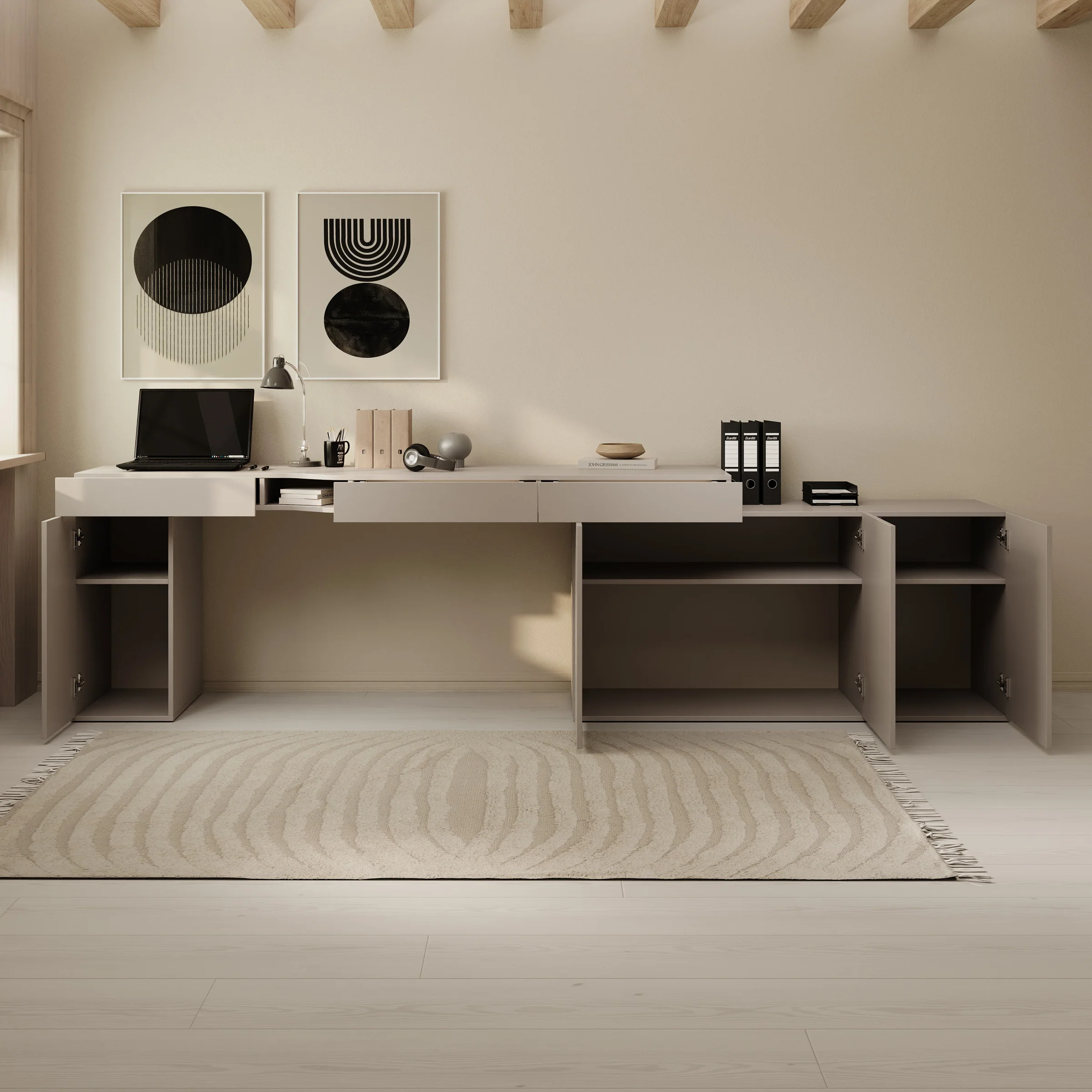 Whenua 3 - Bureau rechts - Beige - 321x55x79 cm - Image 2